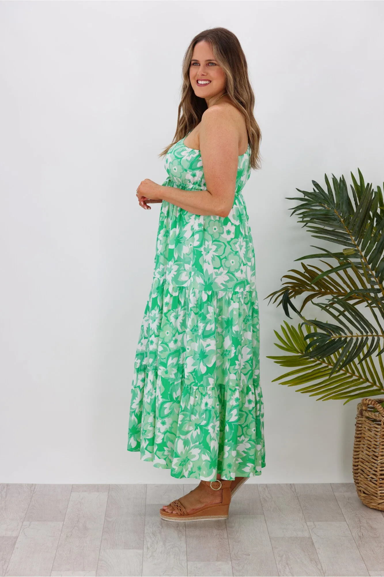 Jar Of Hearts Carita One Shoulder Dress Jade