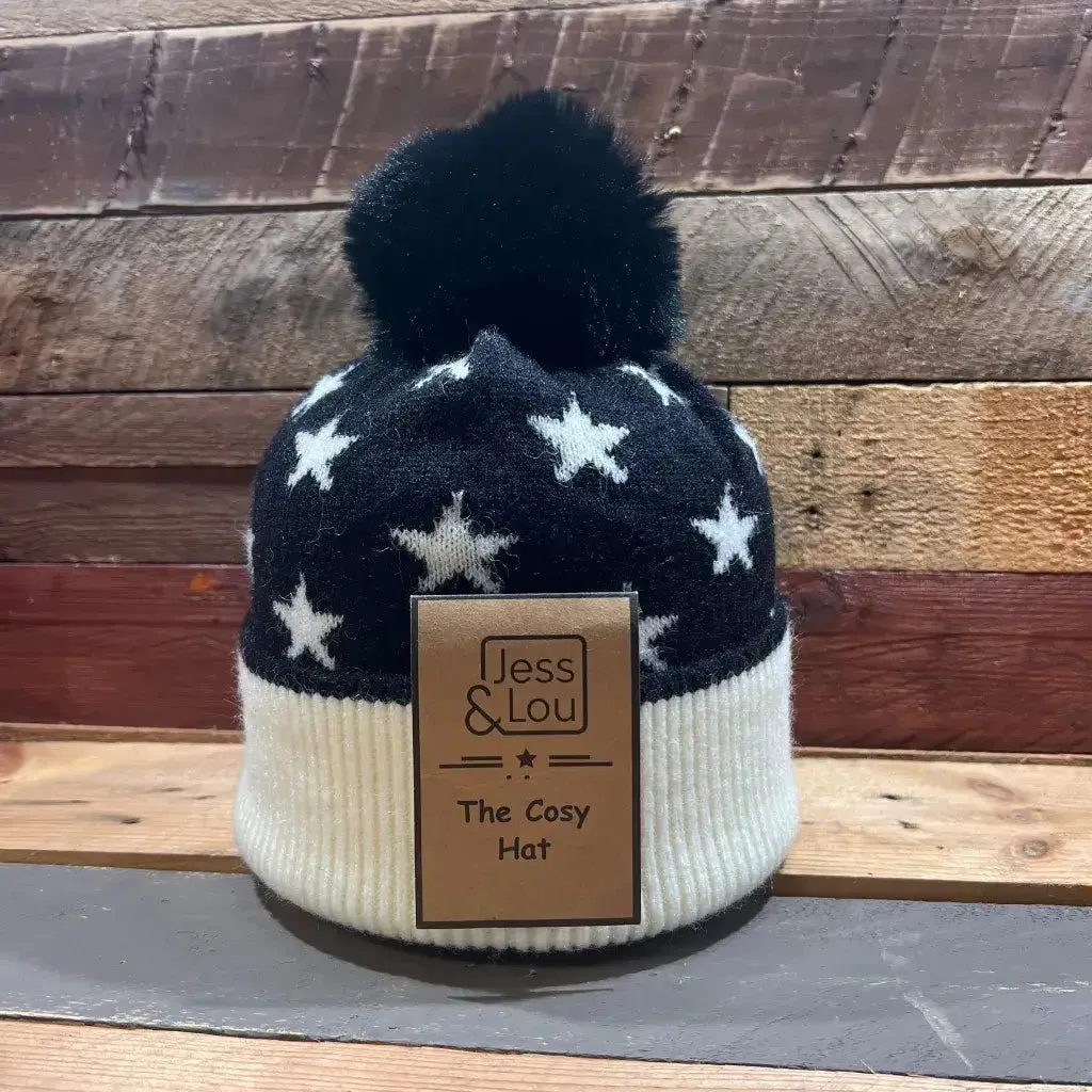 Jess & Lou - Unisex Star Cosy Bobble Hat