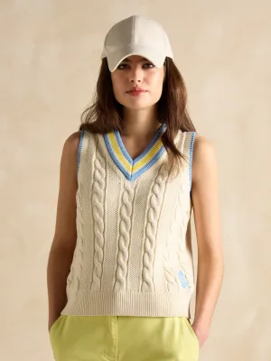 Joules Deuce Cable Knitted Cotton Vest