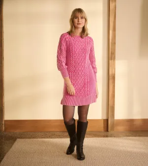 Juliet Cable Knit Dress - Raspberry Pink -Hatley