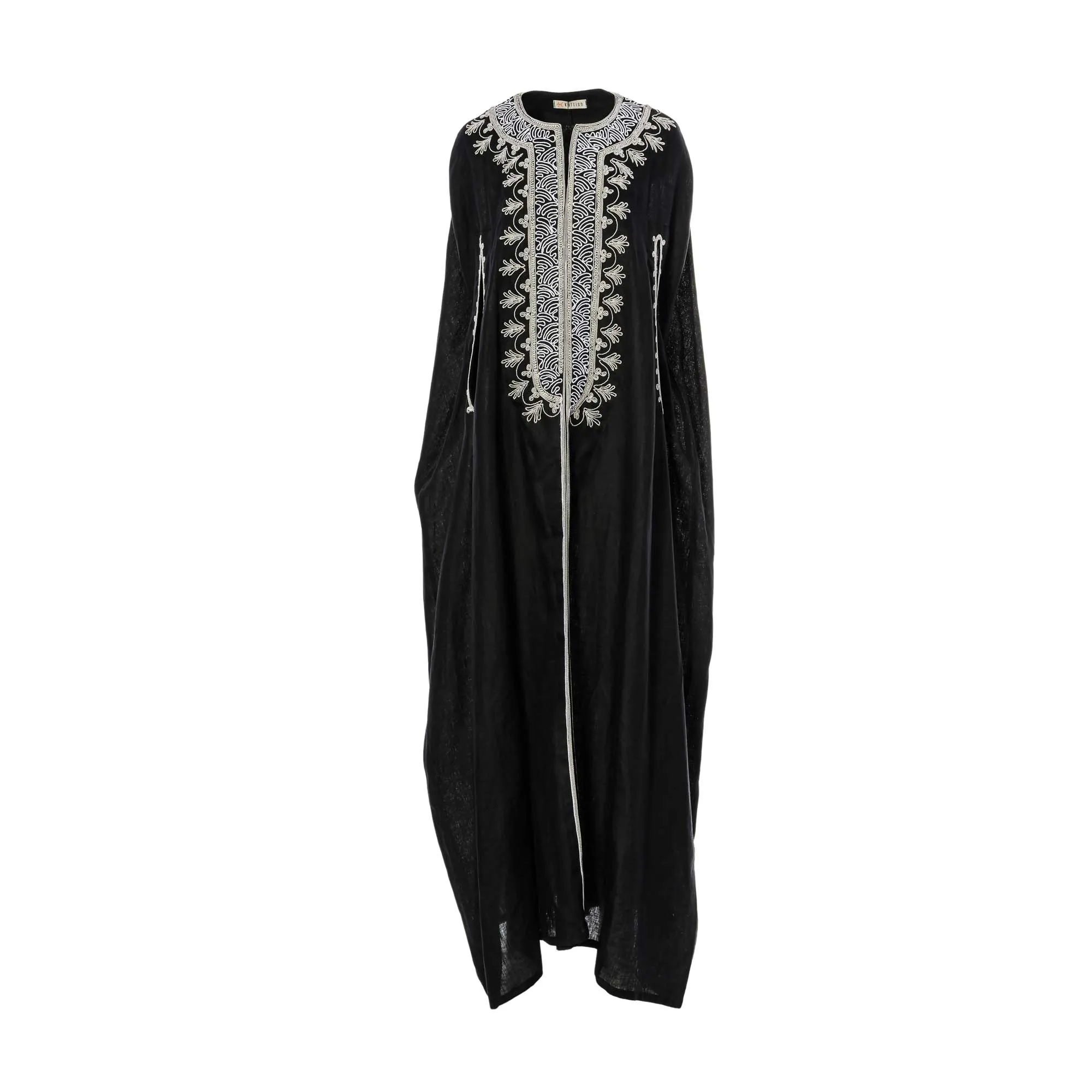 Kaftish Women's Malika Black- Silver Kaftan