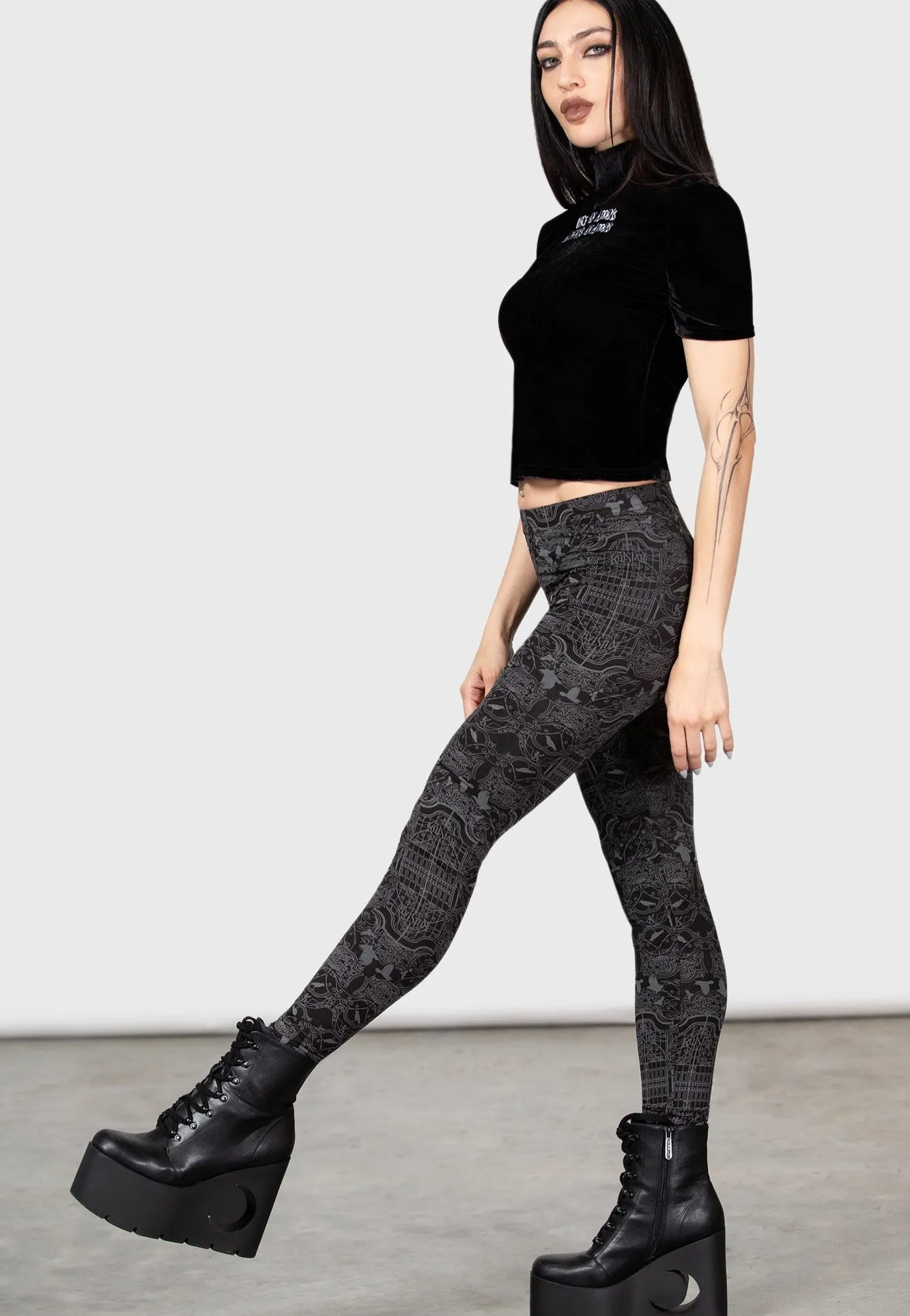 Killstar & Wednesday - I'm Saaaorry Black - Leggings