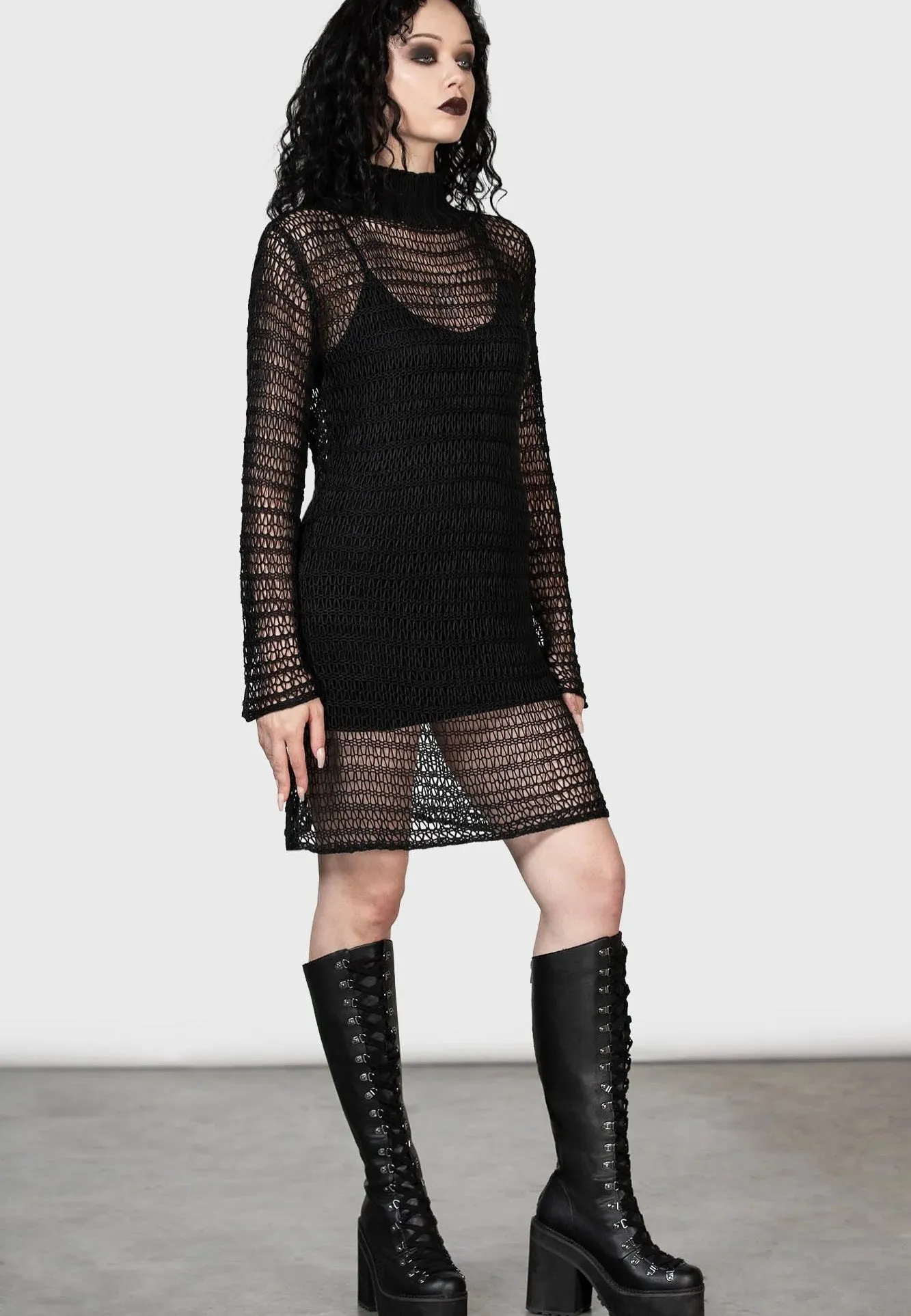 Killstar - Rebecca's Rage Knit Black - Dress