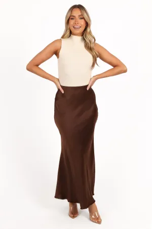 Kora Midi Skirt - Brown