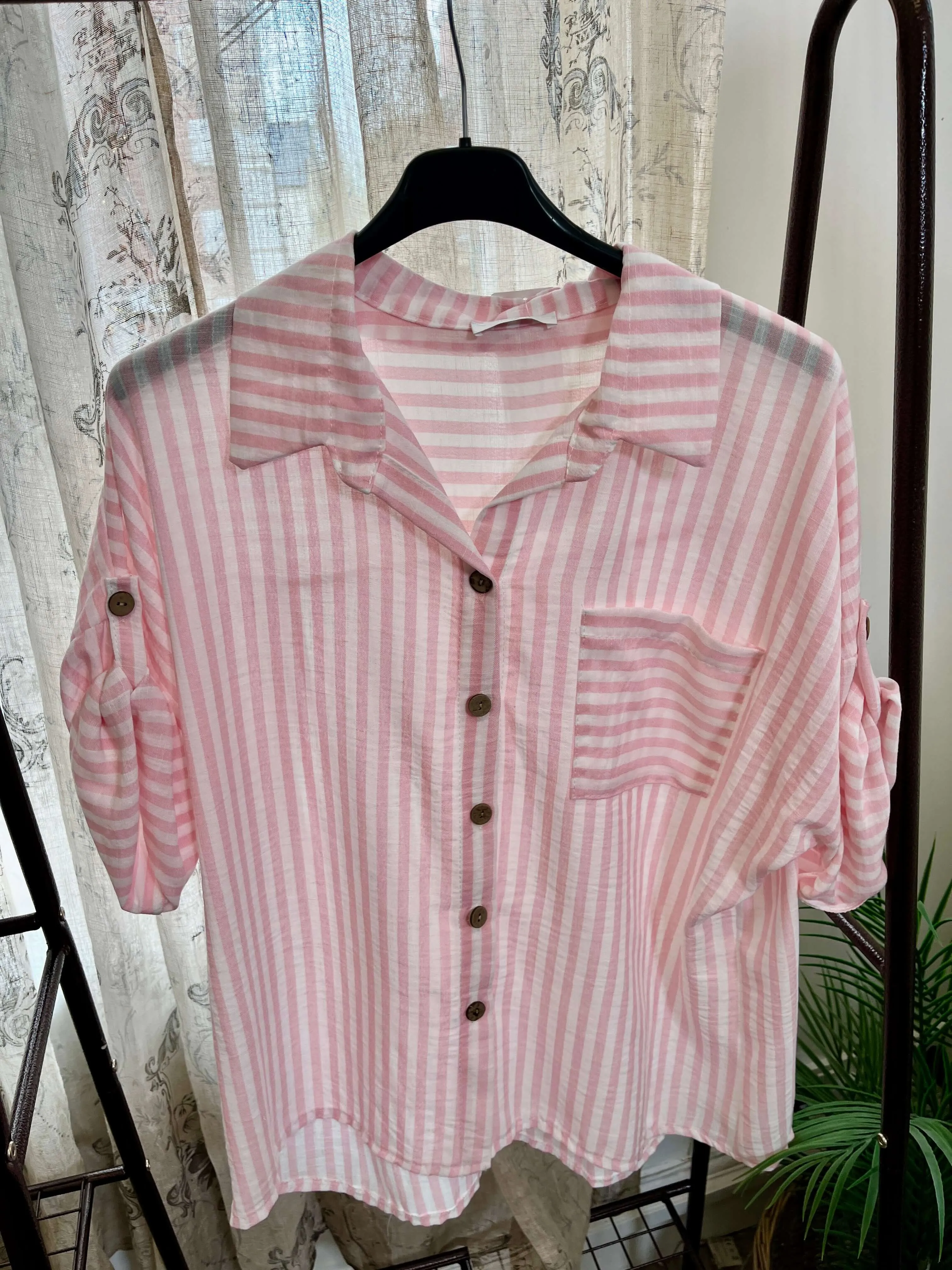 Ladies Casual Striped Shirt