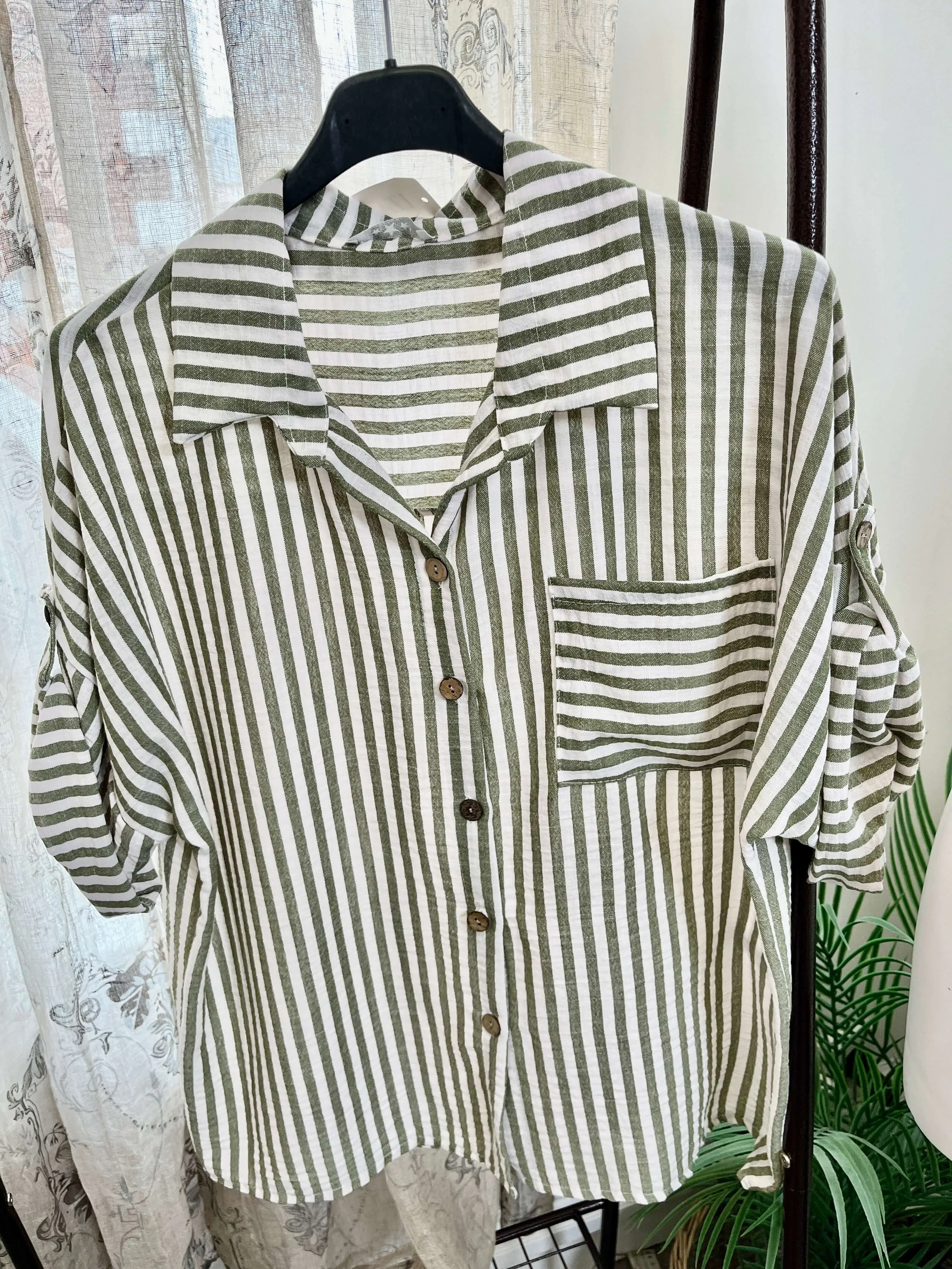 Ladies Casual Striped Shirt