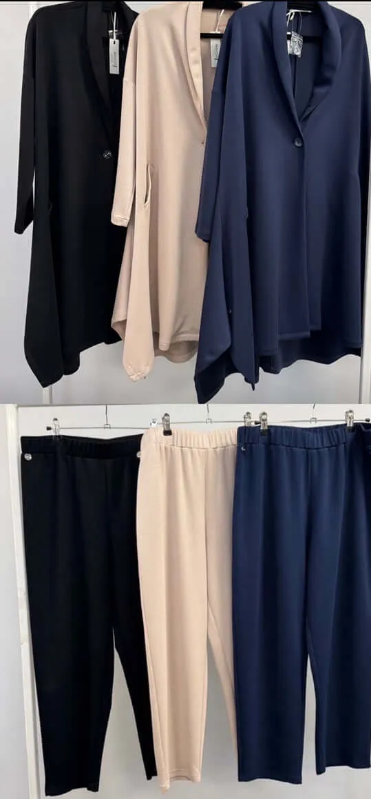 Ladies Jersey Feel Cigarette Pants and Swing Jacket