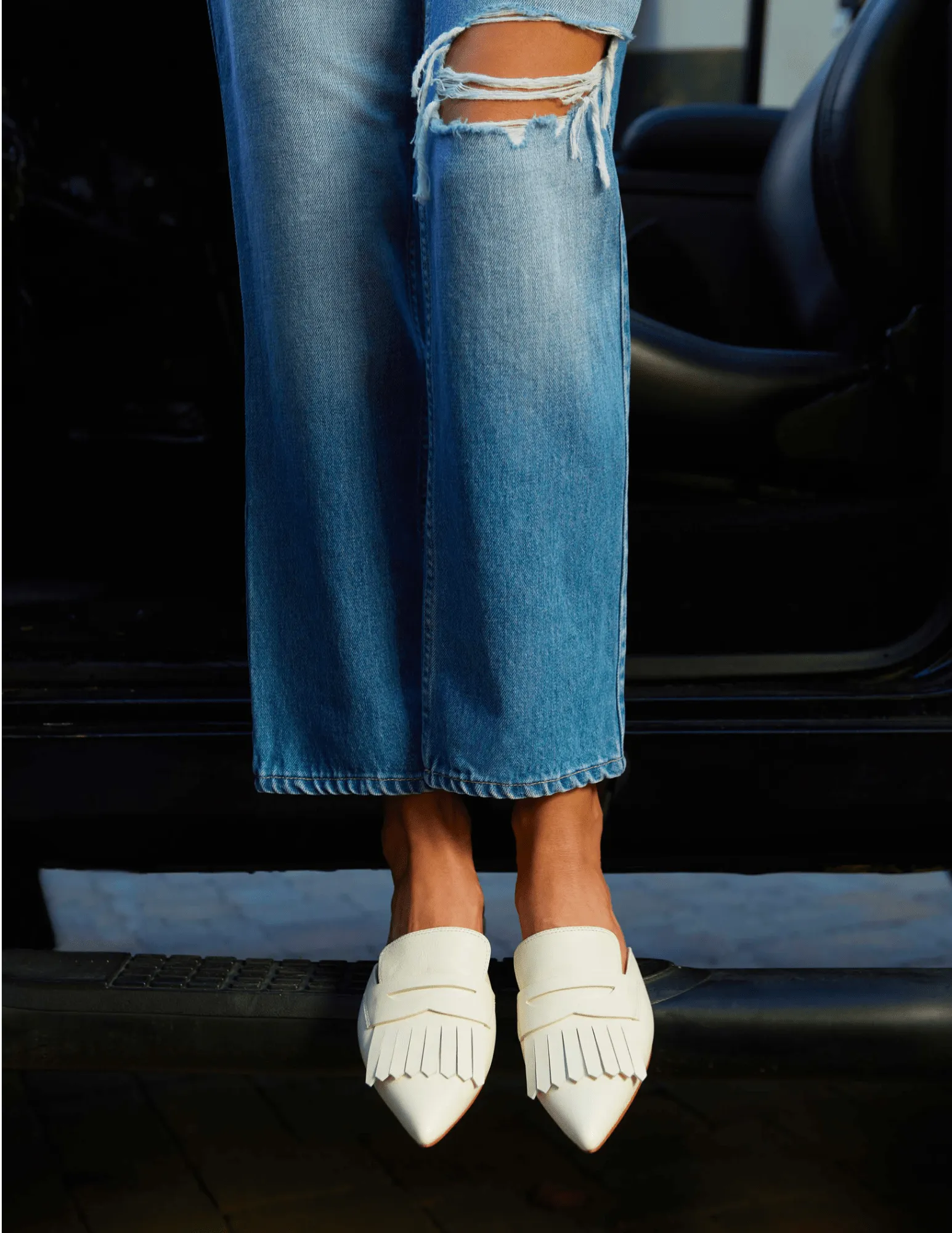 L'Agence Barbe II Kiltie Loafer Mule