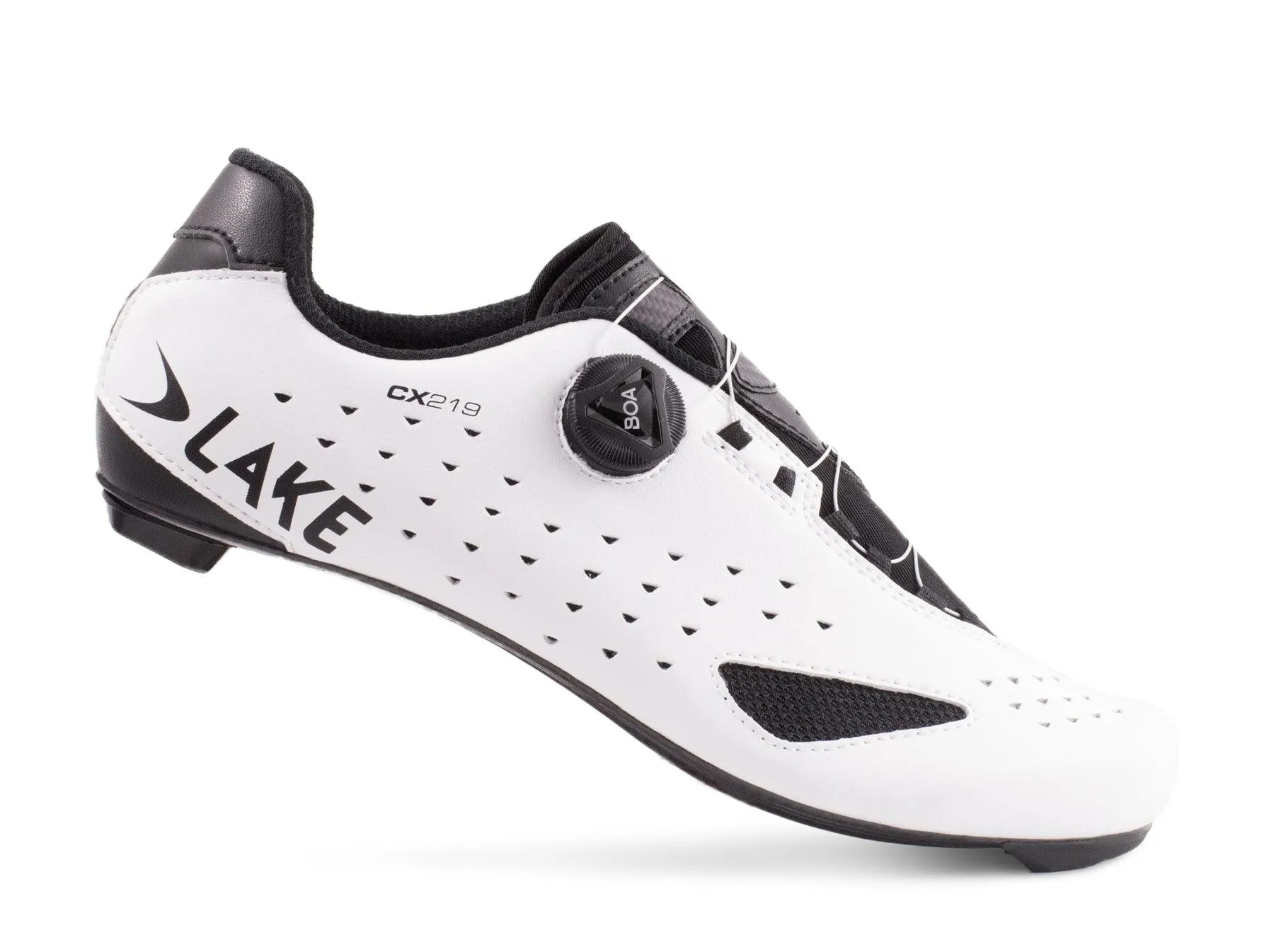 Lake CX219 Wide Road Cycling Shoes (White/Black)