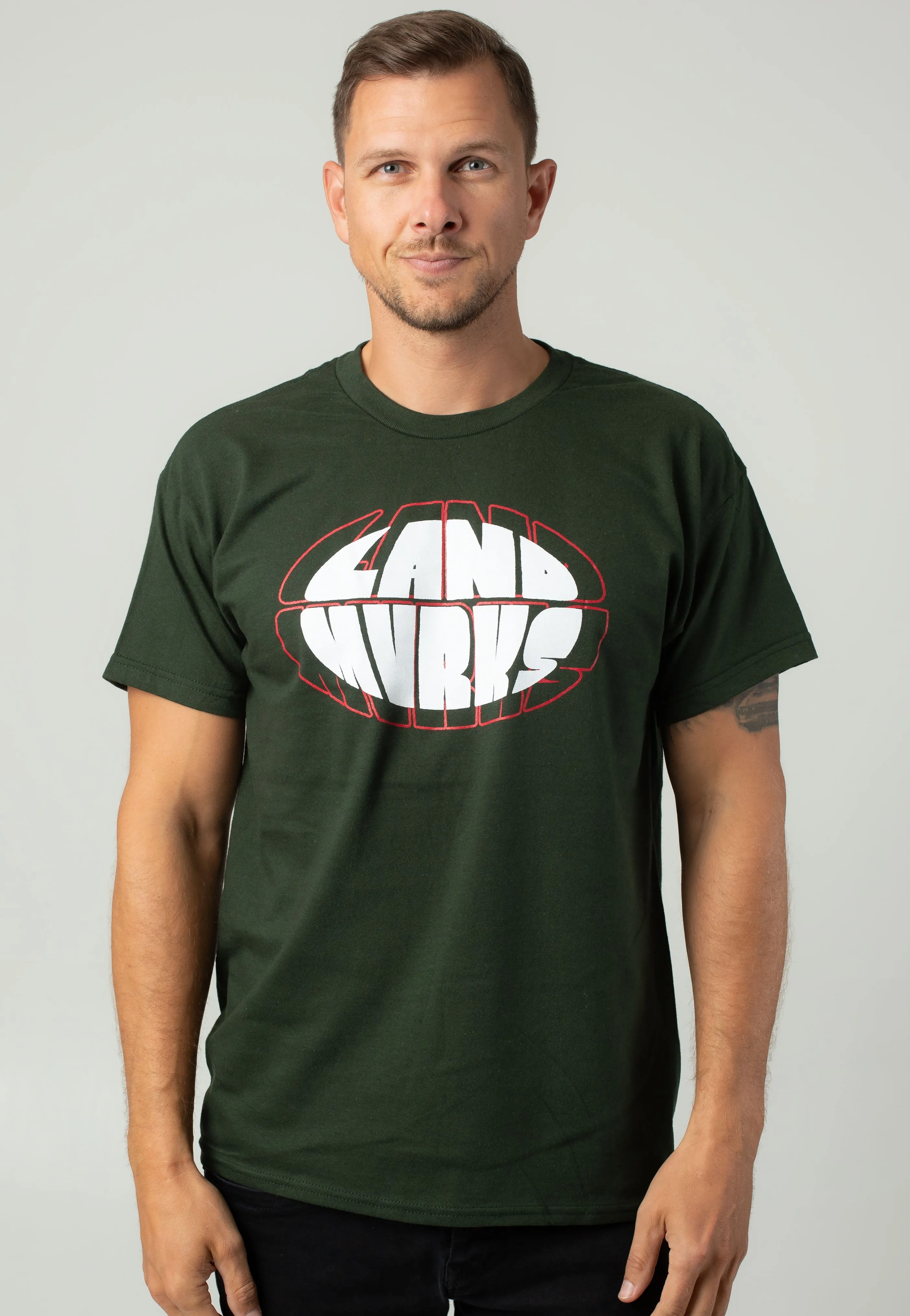 Landmvrks - Outline Grunge Forest Green - T-Shirt