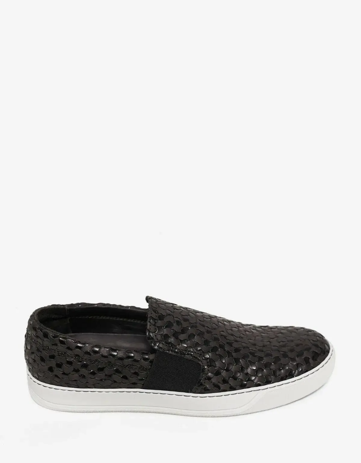 Lanvin Woven Leather Slip On Trainers