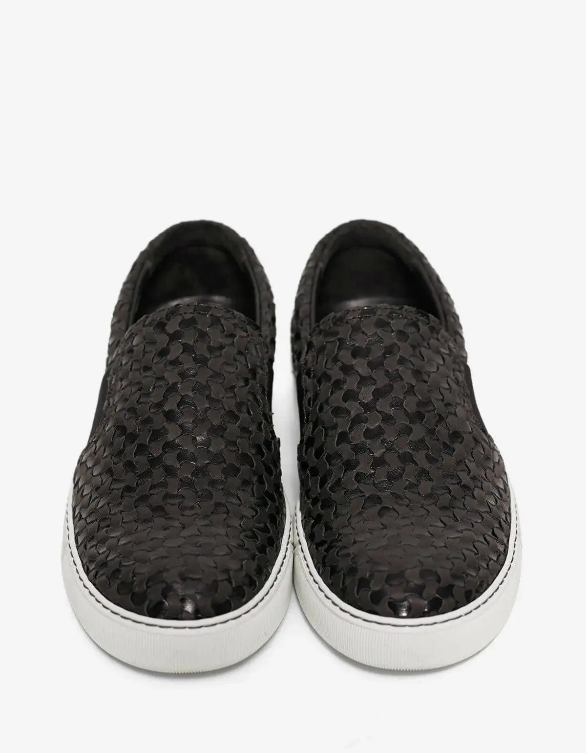 Lanvin Woven Leather Slip On Trainers