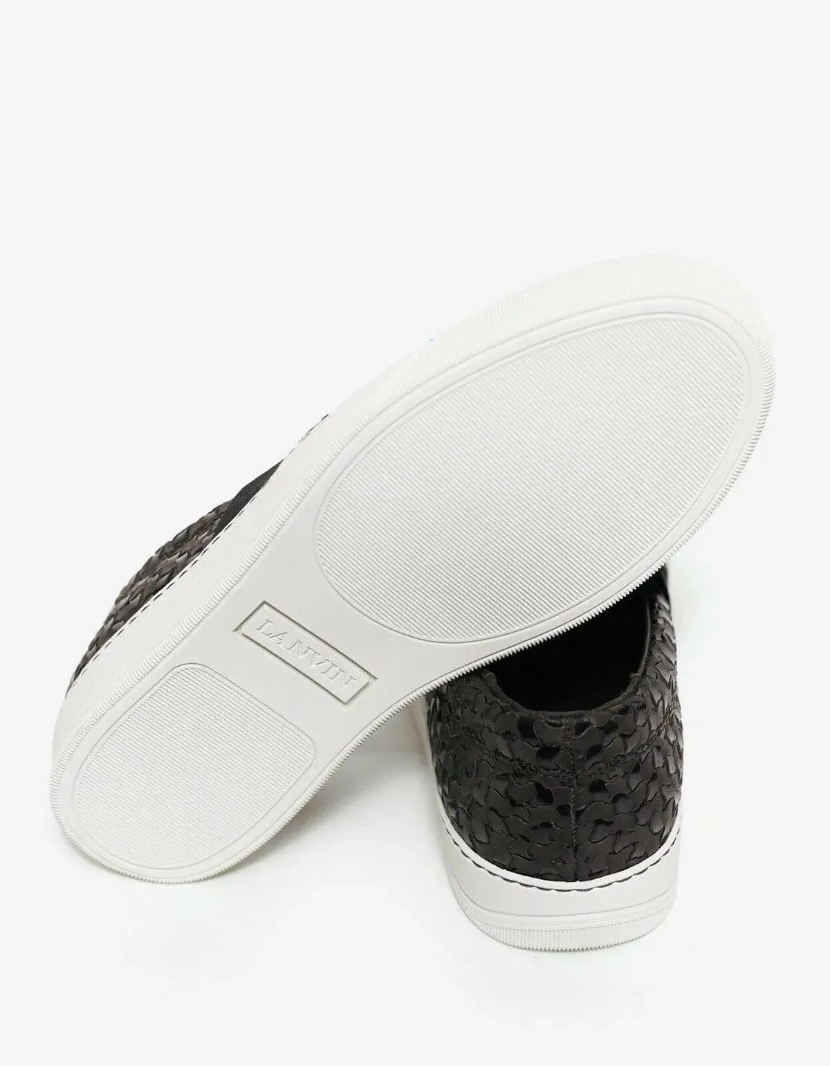 Lanvin Woven Leather Slip On Trainers