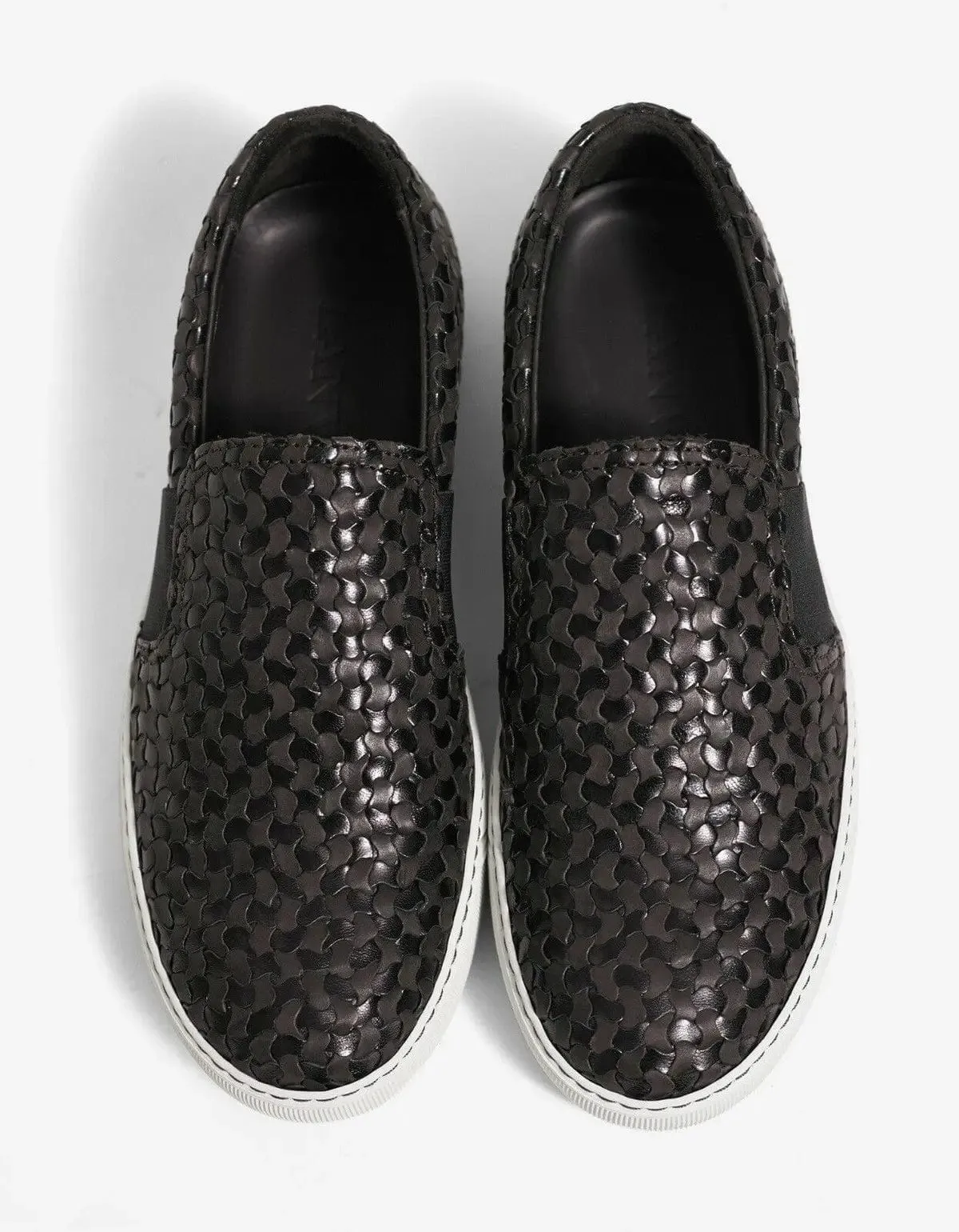 Lanvin Woven Leather Slip On Trainers
