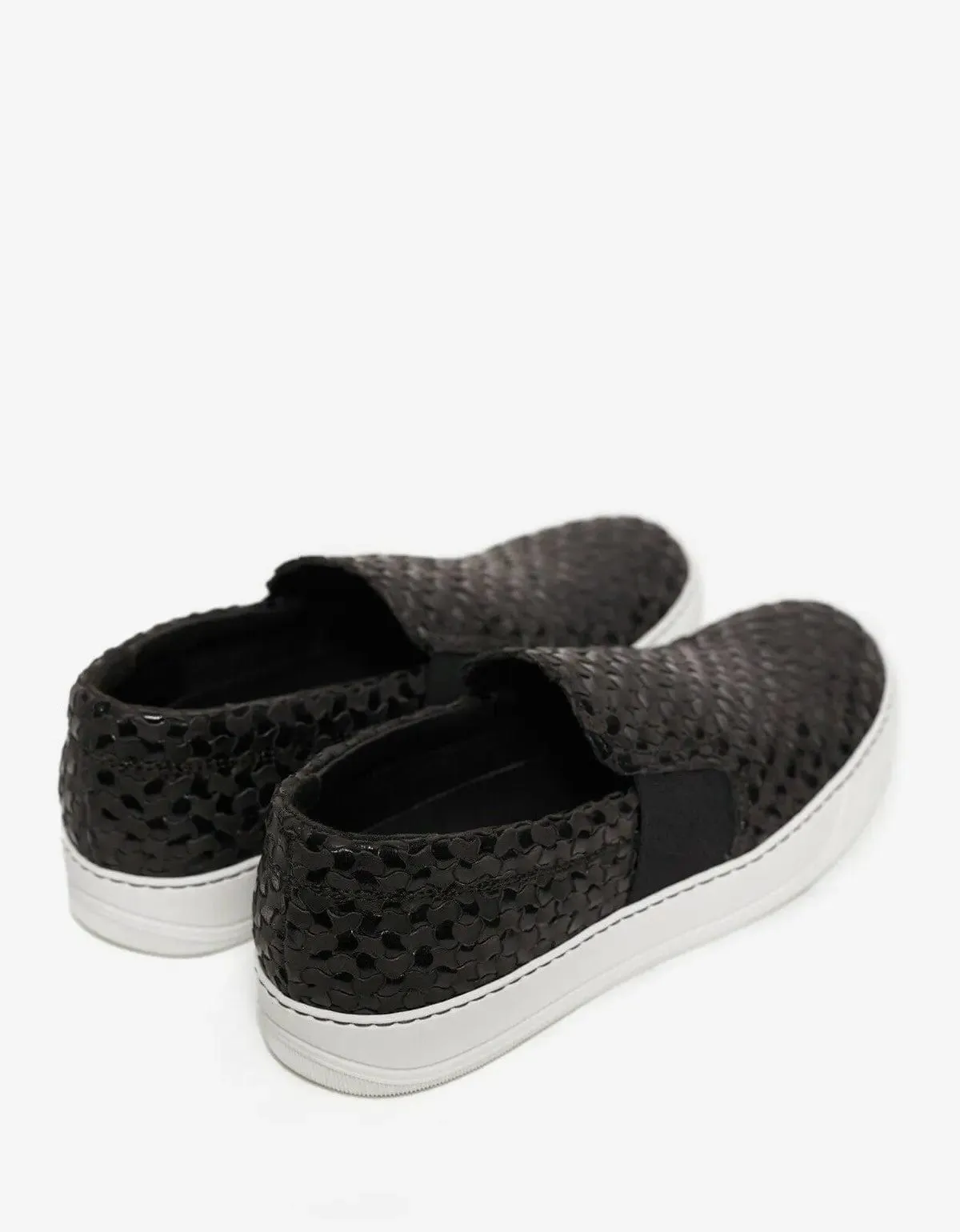 Lanvin Woven Leather Slip On Trainers
