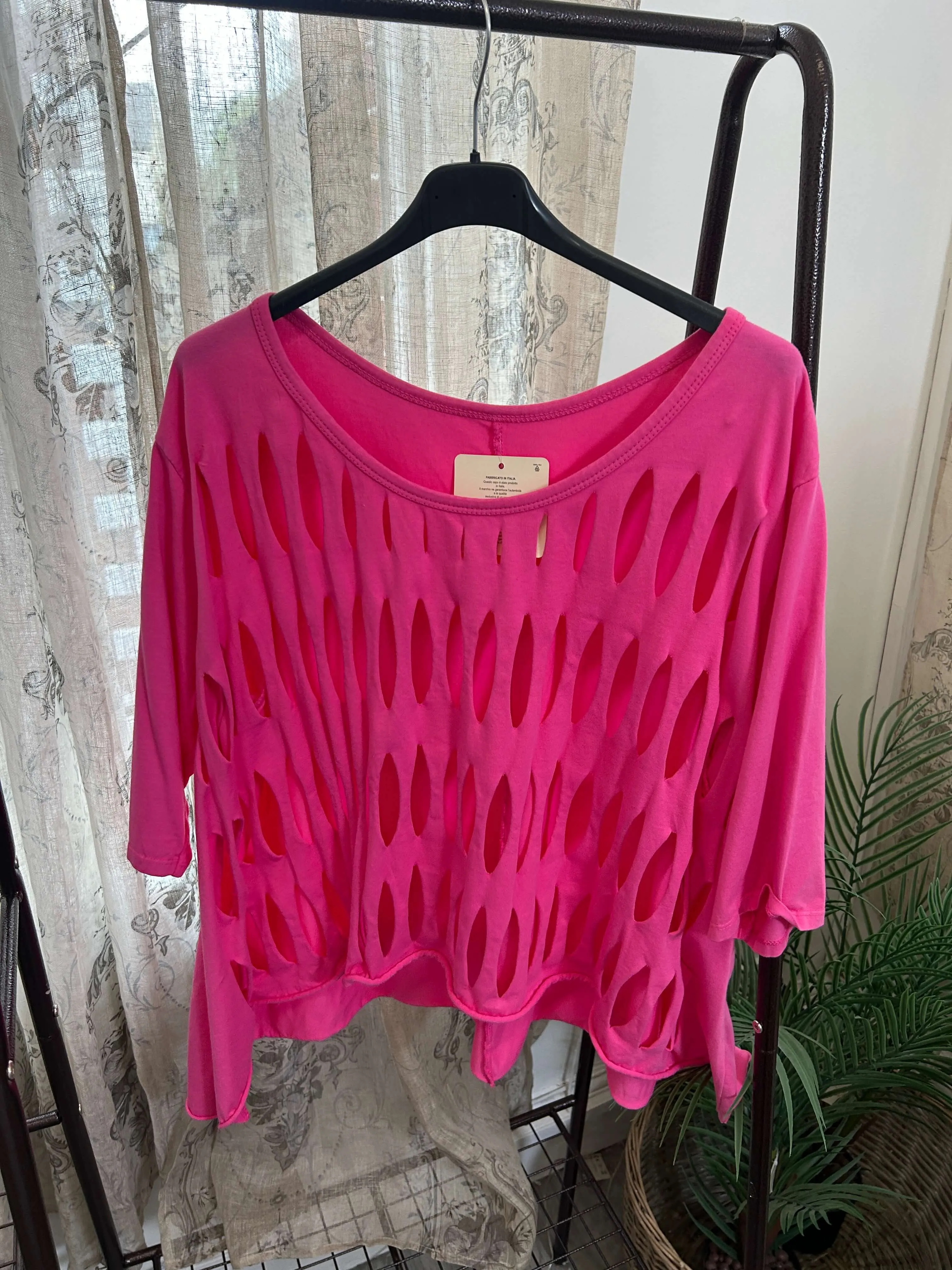 Lazer Cut Detail Layering T-Shirt