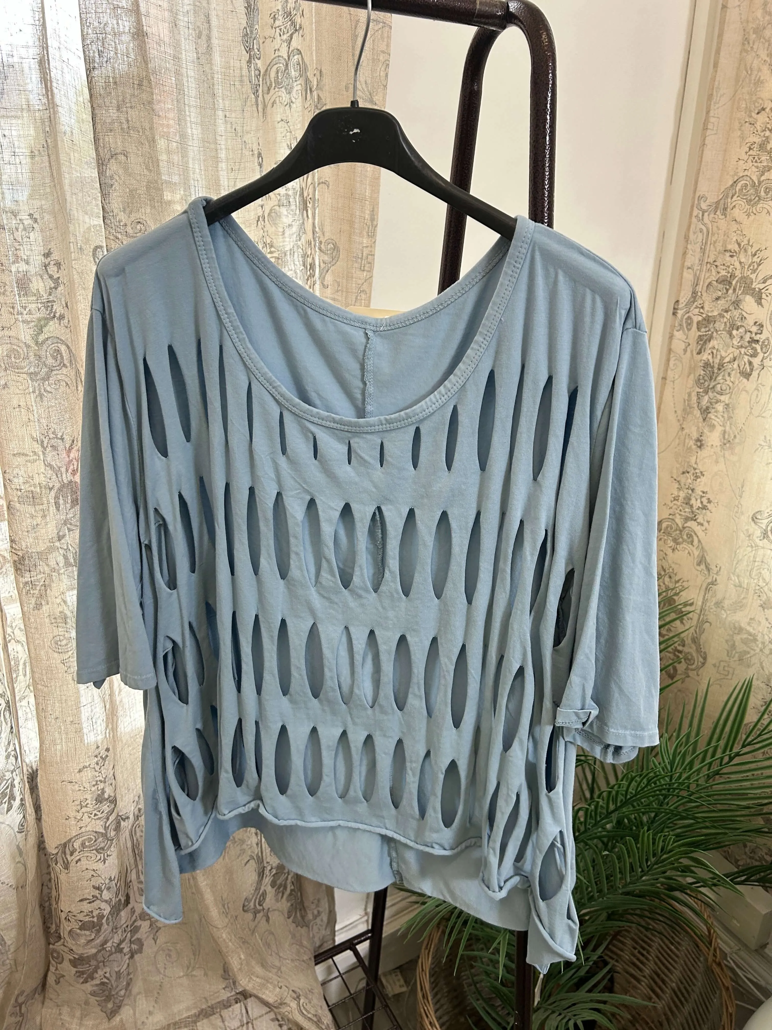 Lazer Cut Detail Layering T-Shirt