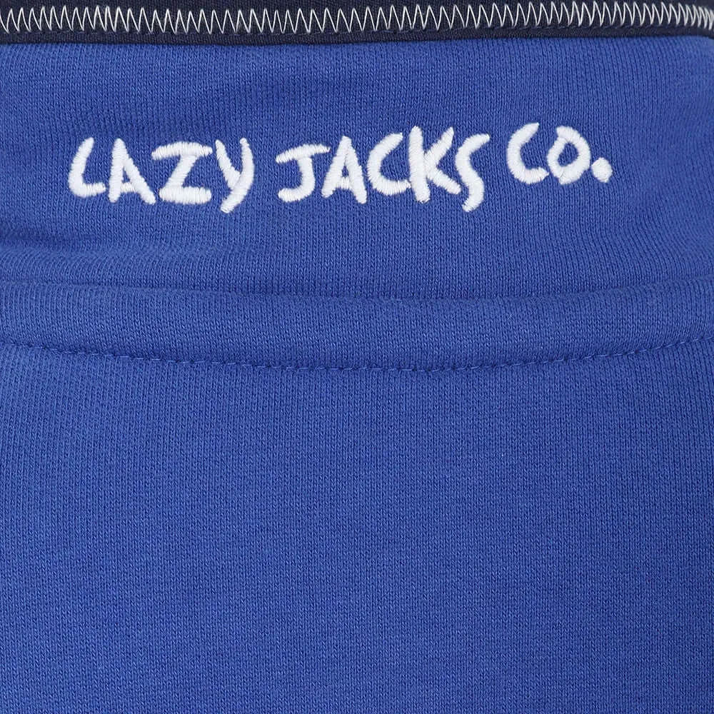 Lazy Jacks Mens 1/4 Zip Striped Sweatshirt - Royal Blue