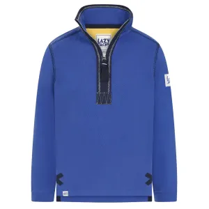 Lazy Jacks Mens 1/4 Zip Striped Sweatshirt - Royal Blue