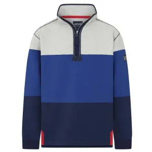 Lazy Jacks Mens 1/4 Zip Striped Sweatshirt - Tri-coloured
