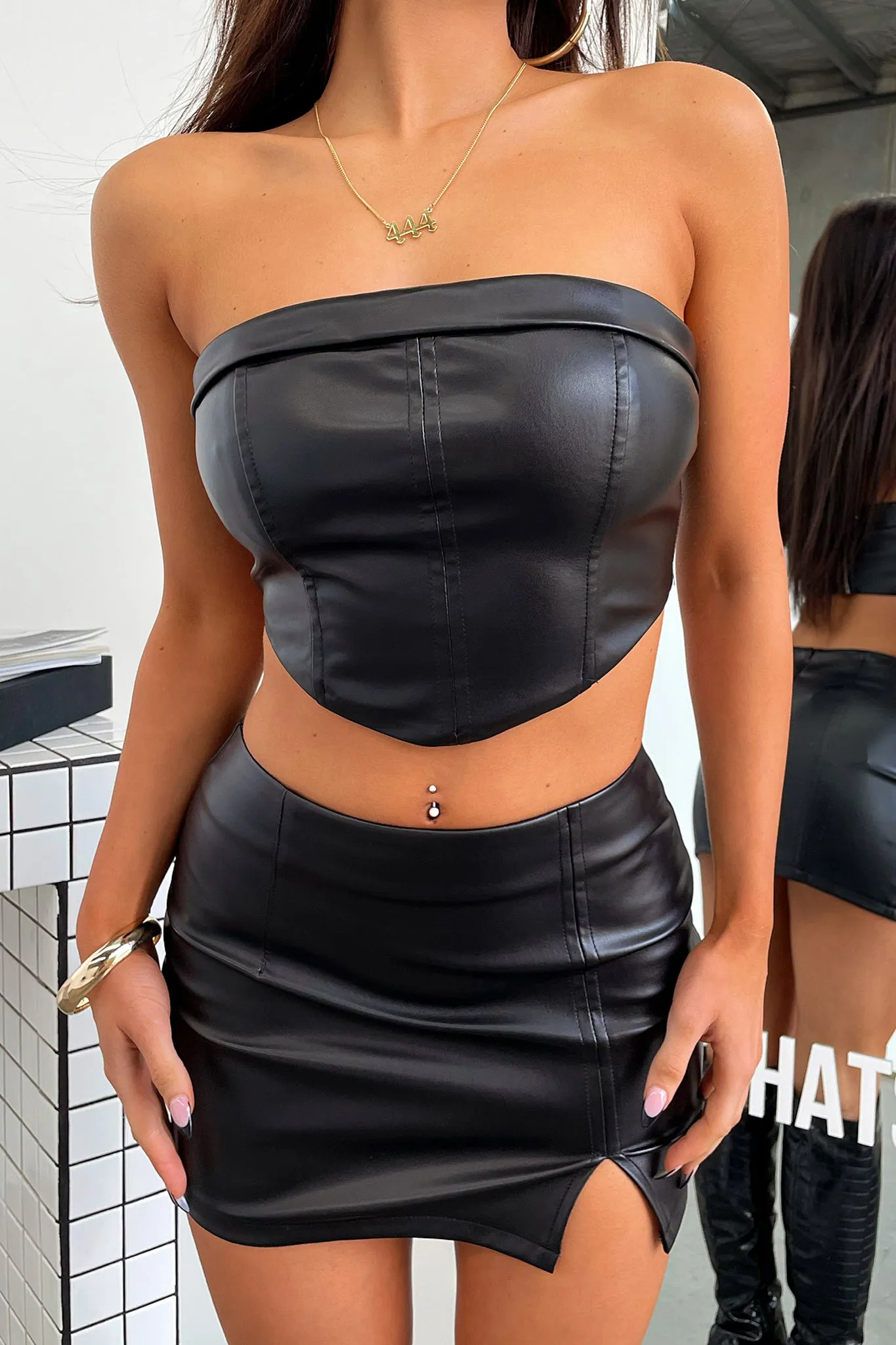 Marin Crop - Black PU