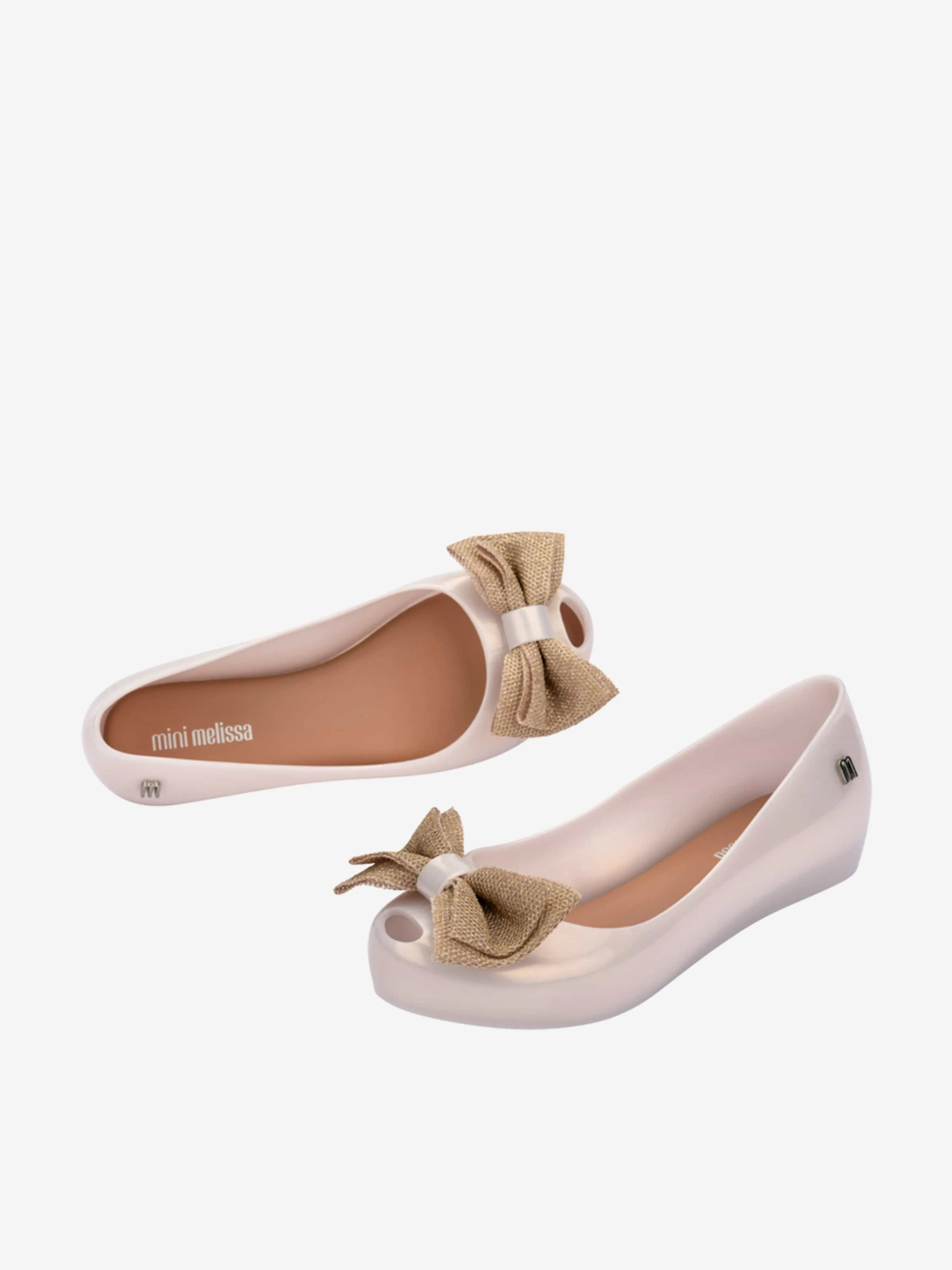 Mini Melissa Girls Ultragirl Sweet XII Ballerinas in Ivory