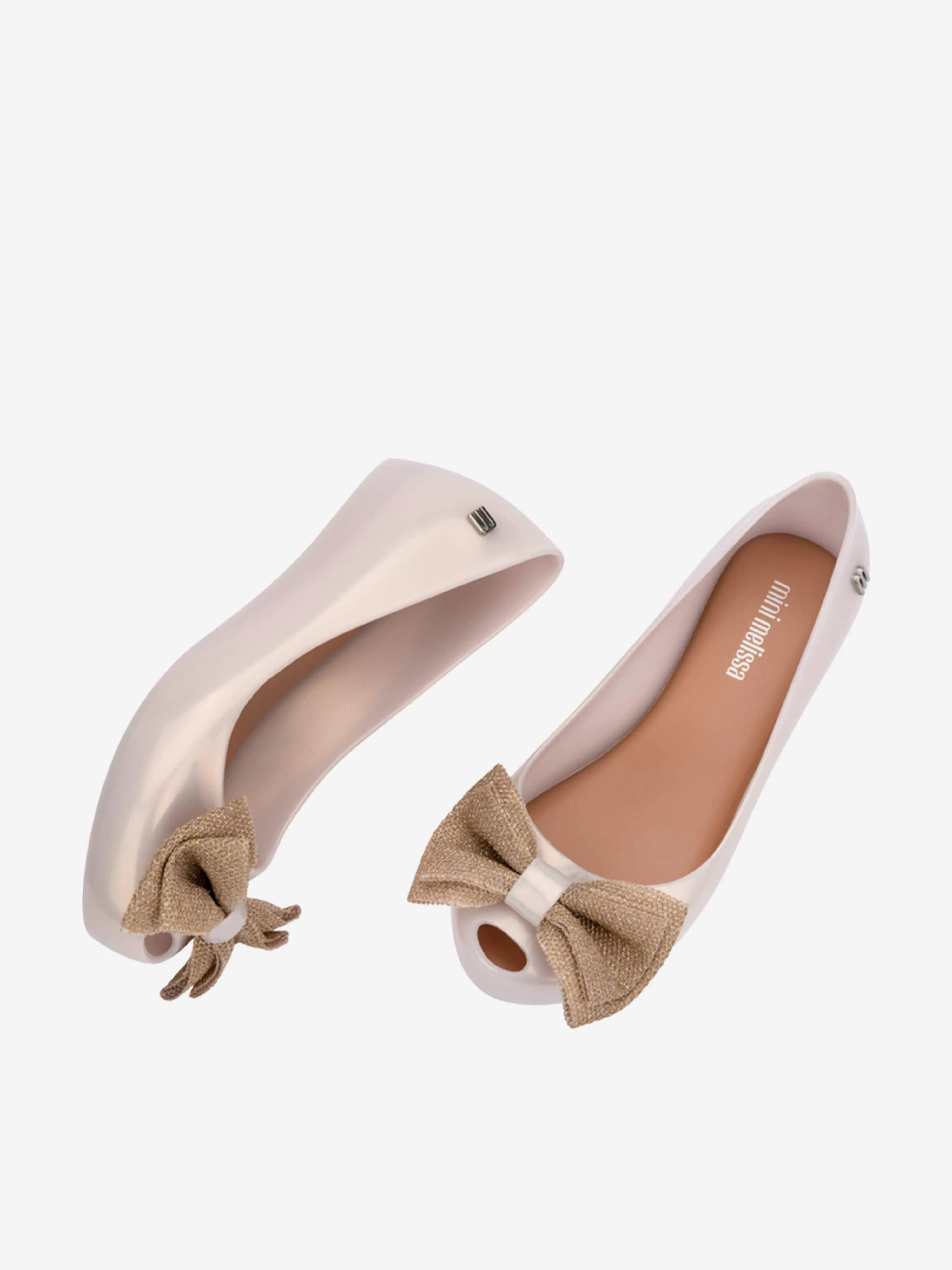 Mini Melissa Girls Ultragirl Sweet XII Ballerinas in Ivory