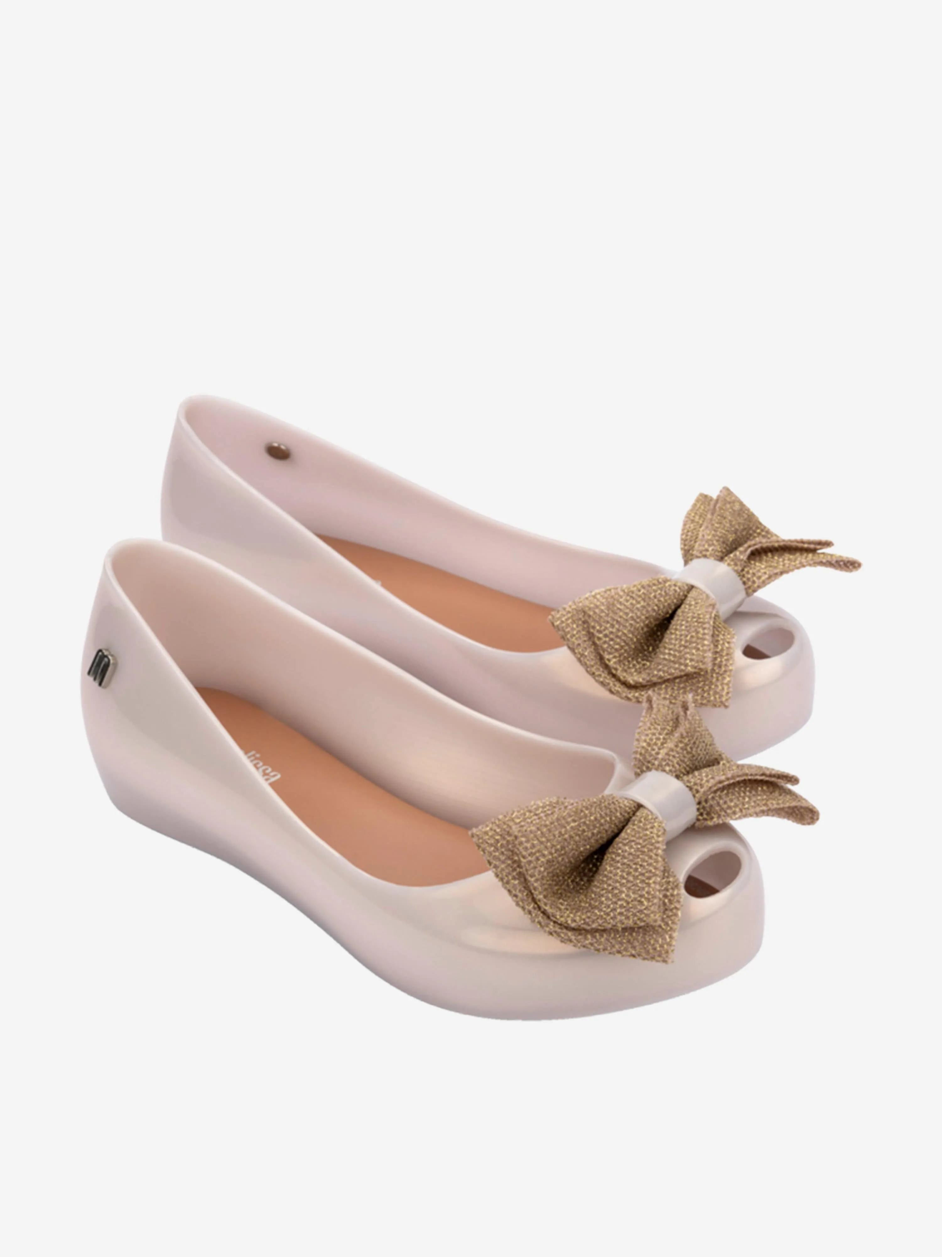 Mini Melissa Girls Ultragirl Sweet XII Ballerinas in Ivory