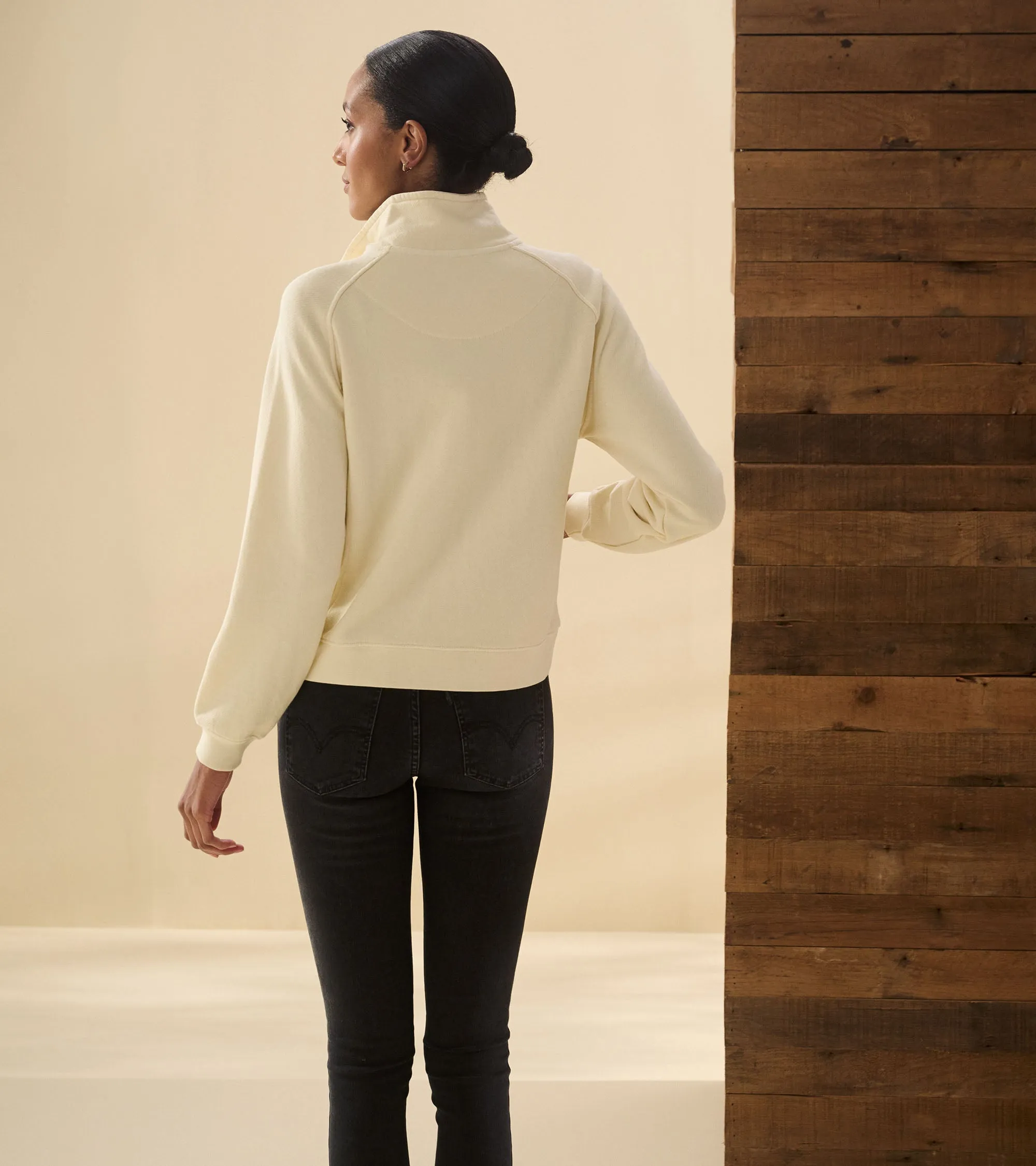 Mock Neck Pullover - Almond Beige -Hatley