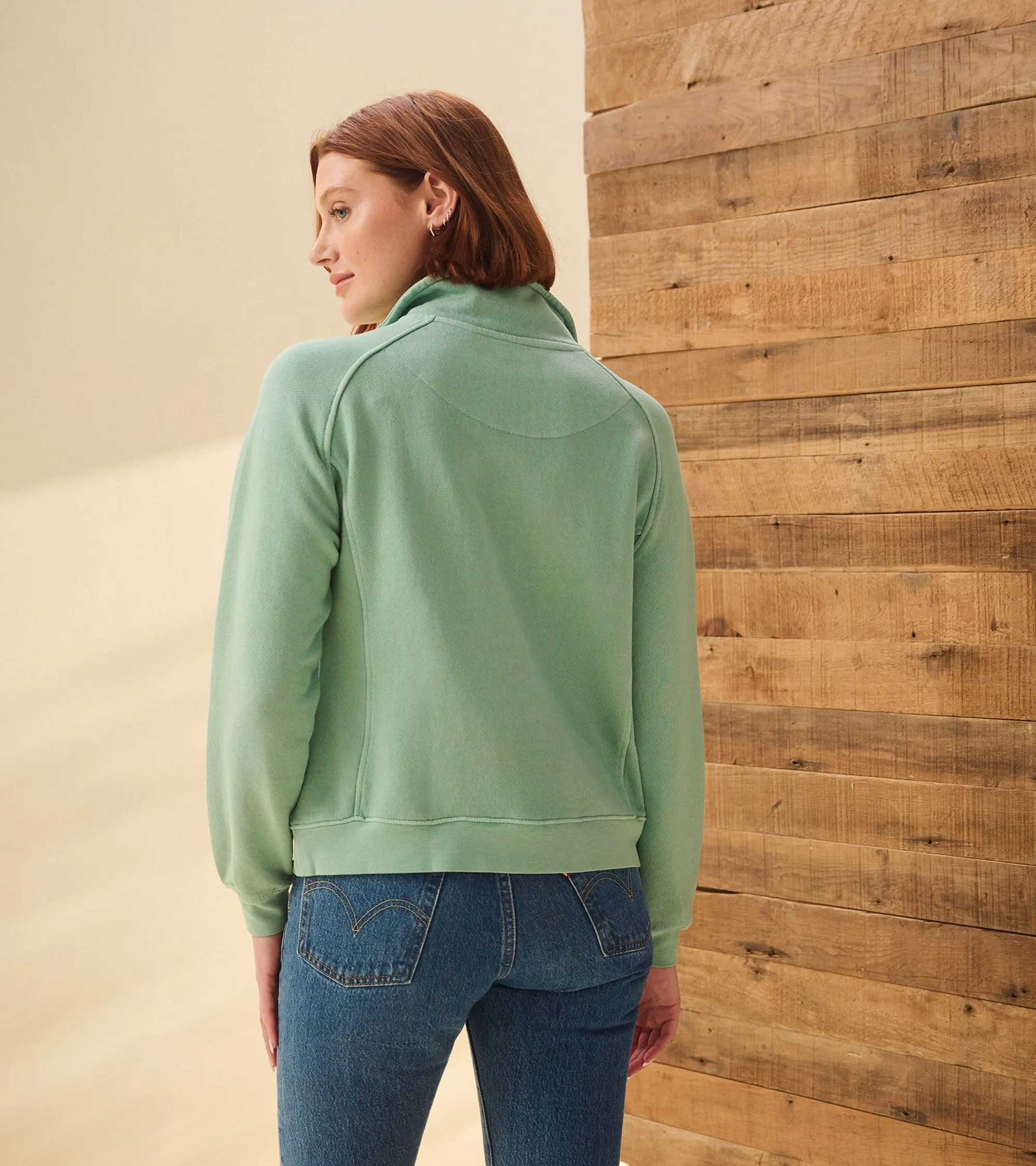 Mock Neck Pullover - Sage Green -Hatley
