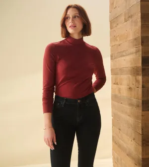 Mock Neck Top - Russet Brown -Hatley