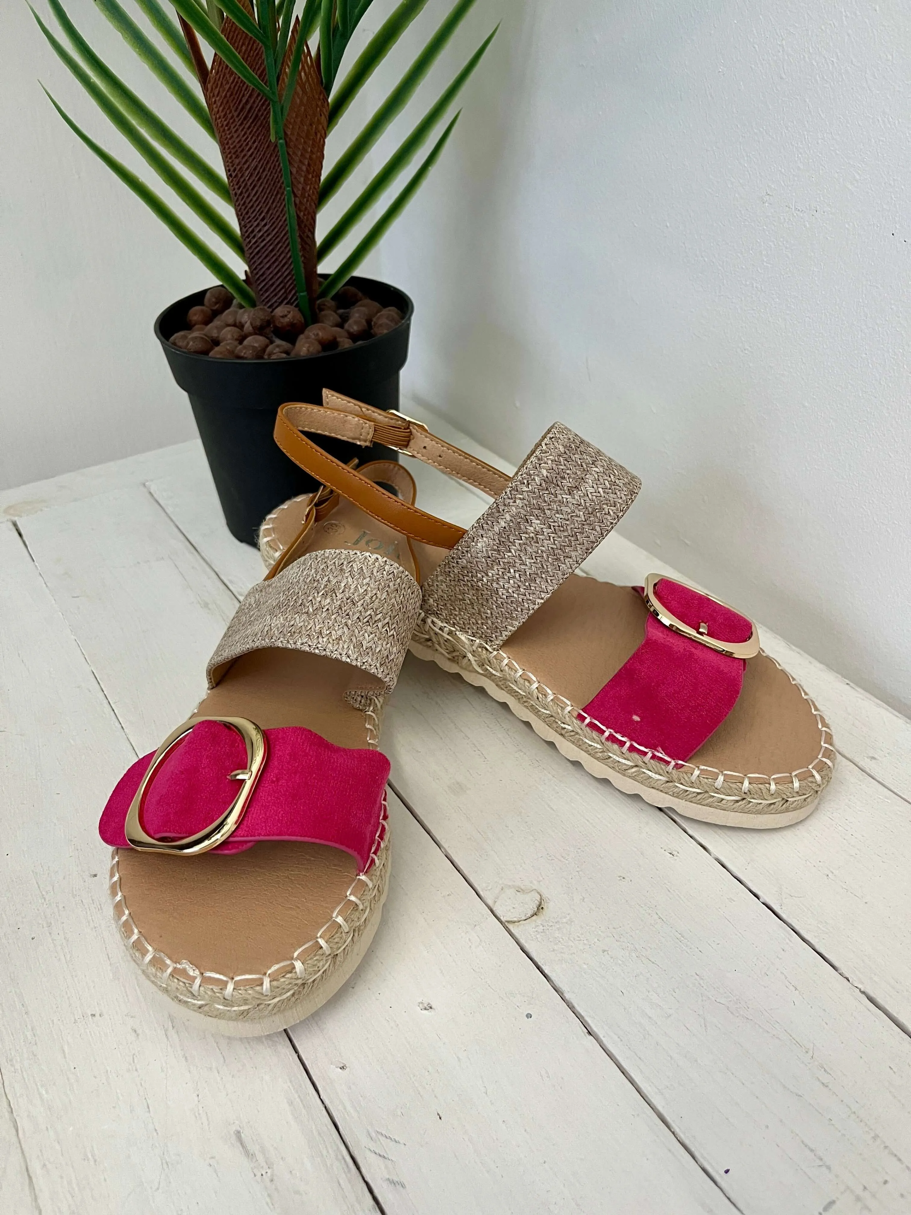 Natalia Buckle Detail Espadrille Sandal