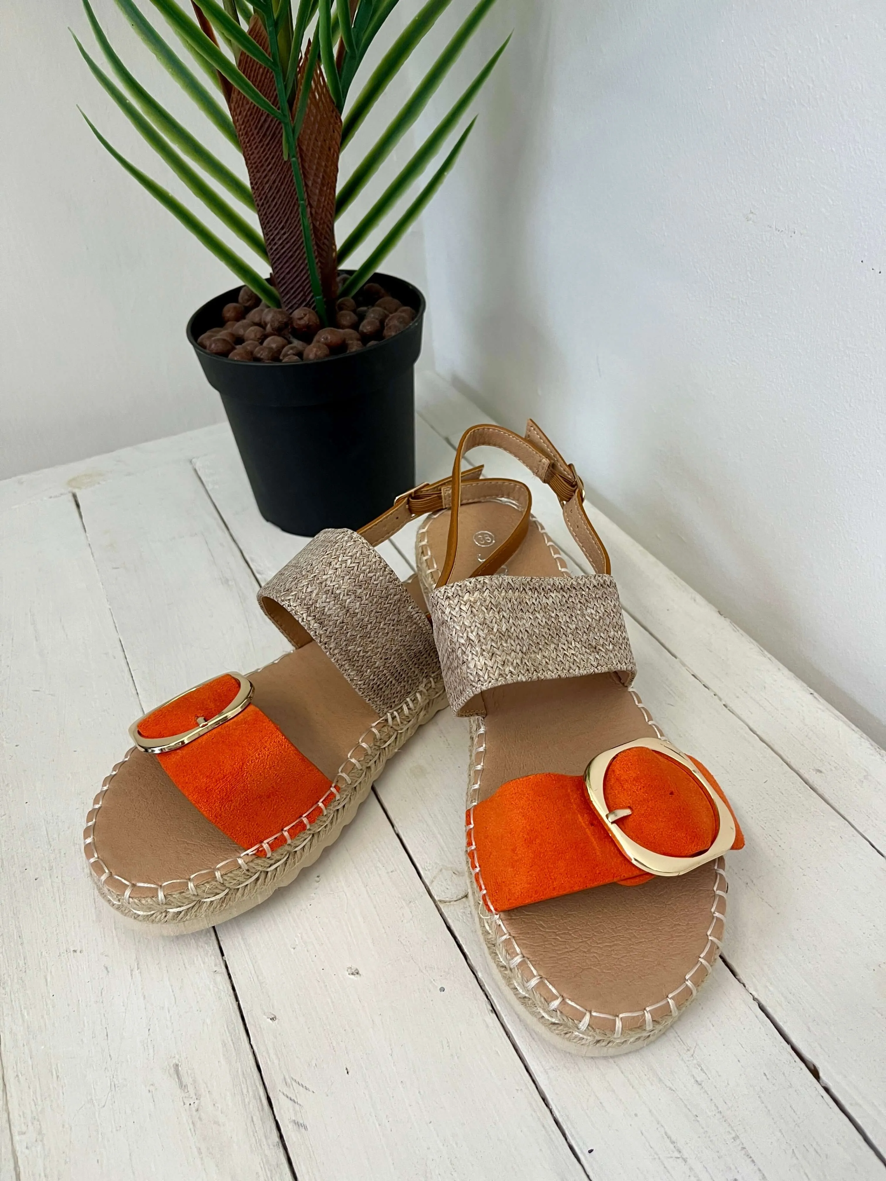 Natalia Buckle Detail Espadrille Sandal