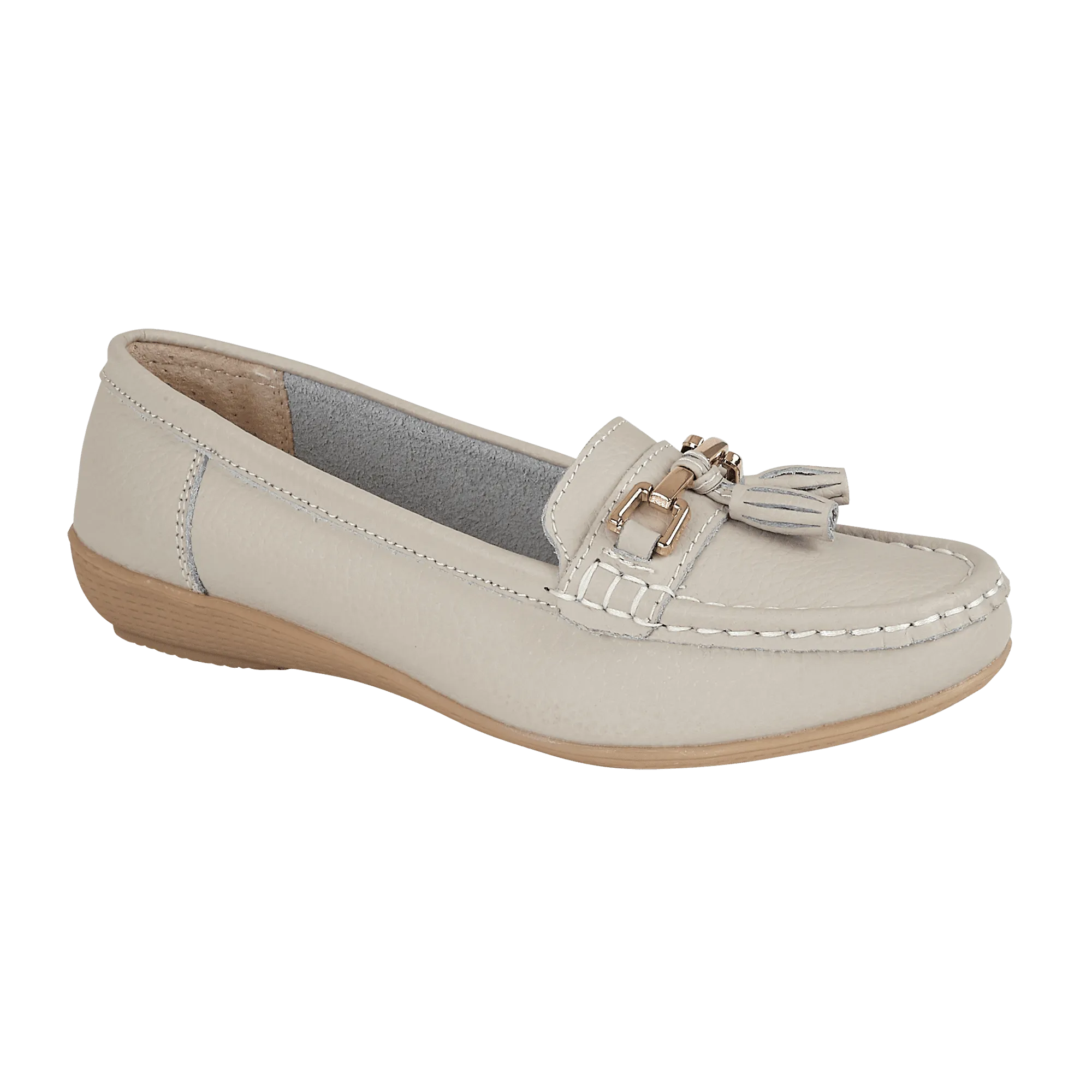Nautical Real Leather Loafer - Smoke