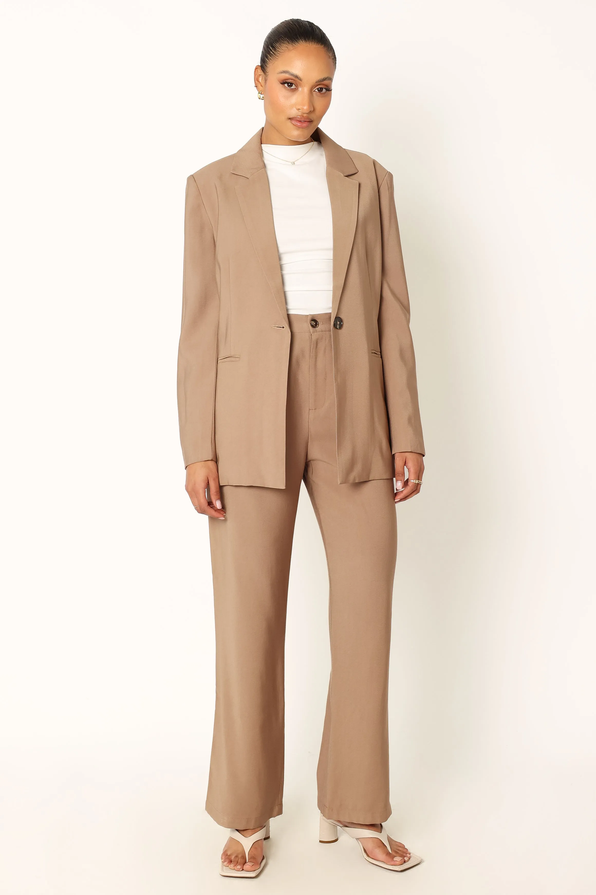Noelle Oversized Blazer - Light Brown
