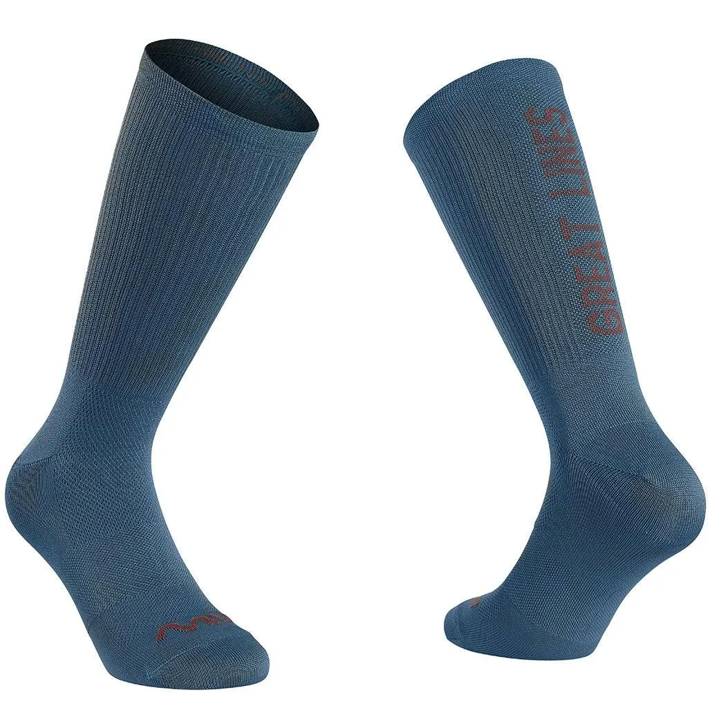 Northwave Good Times Great Lines Unisex Cycling Socks (Deep Blue/Dark Grey)