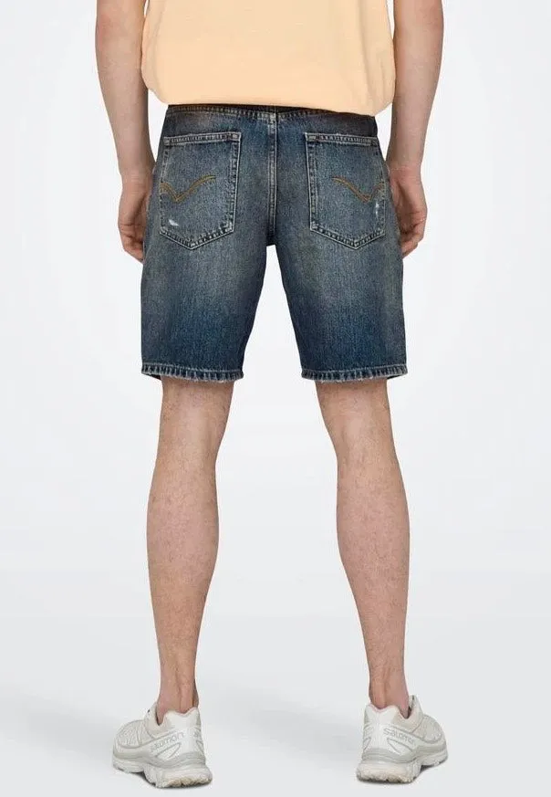 Only & Sons - Edge Ram Dark Blue Denim - Shorts