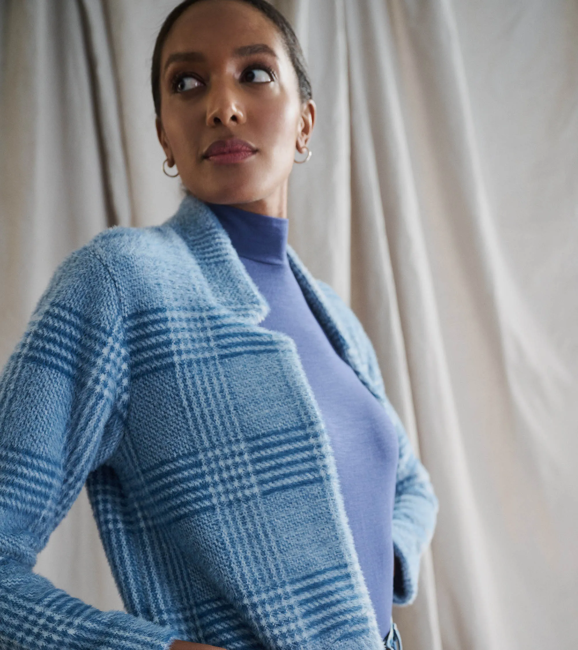 Open Front Jacket - Blue Check -Hatley