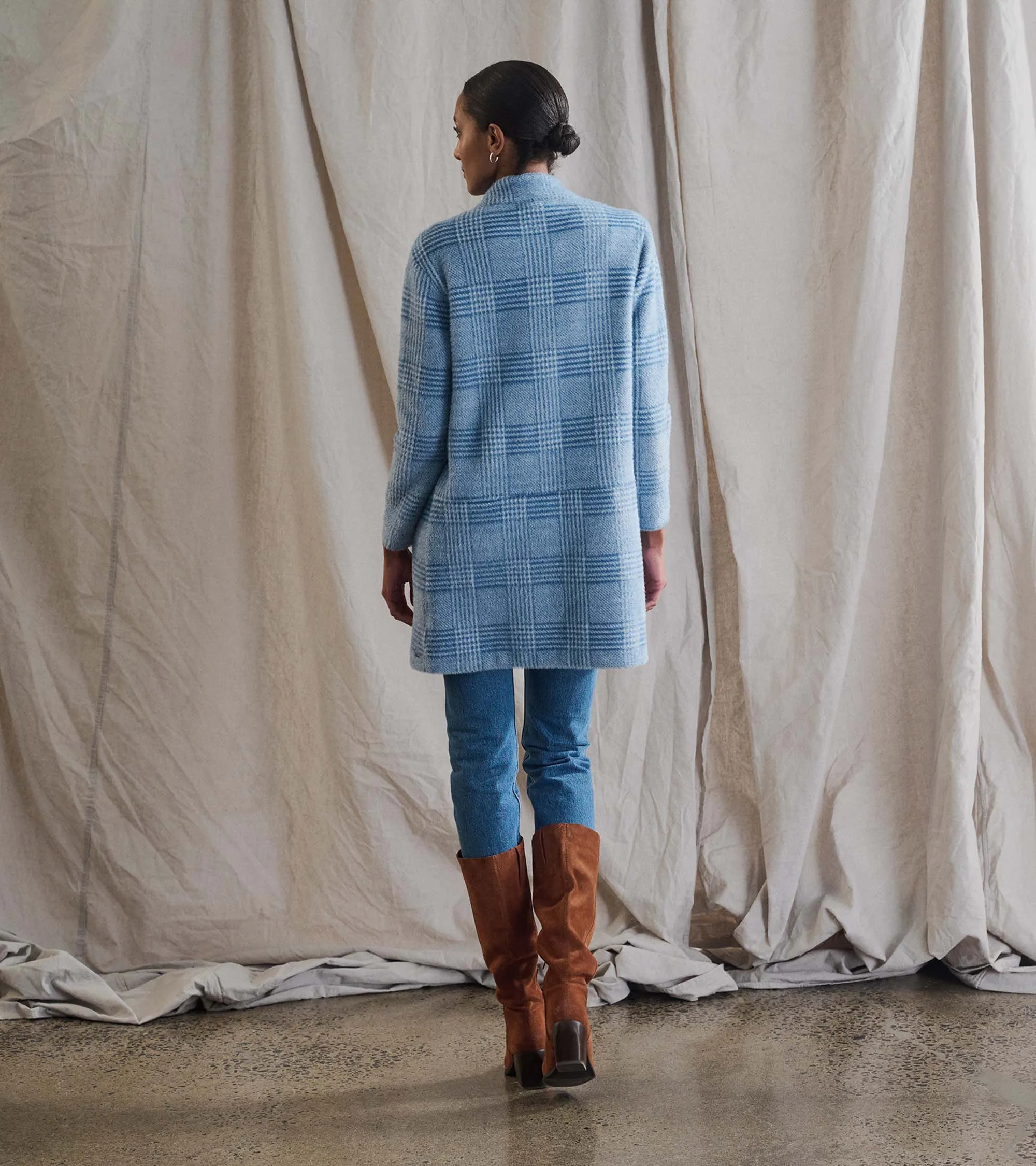 Open Front Jacket - Blue Check -Hatley