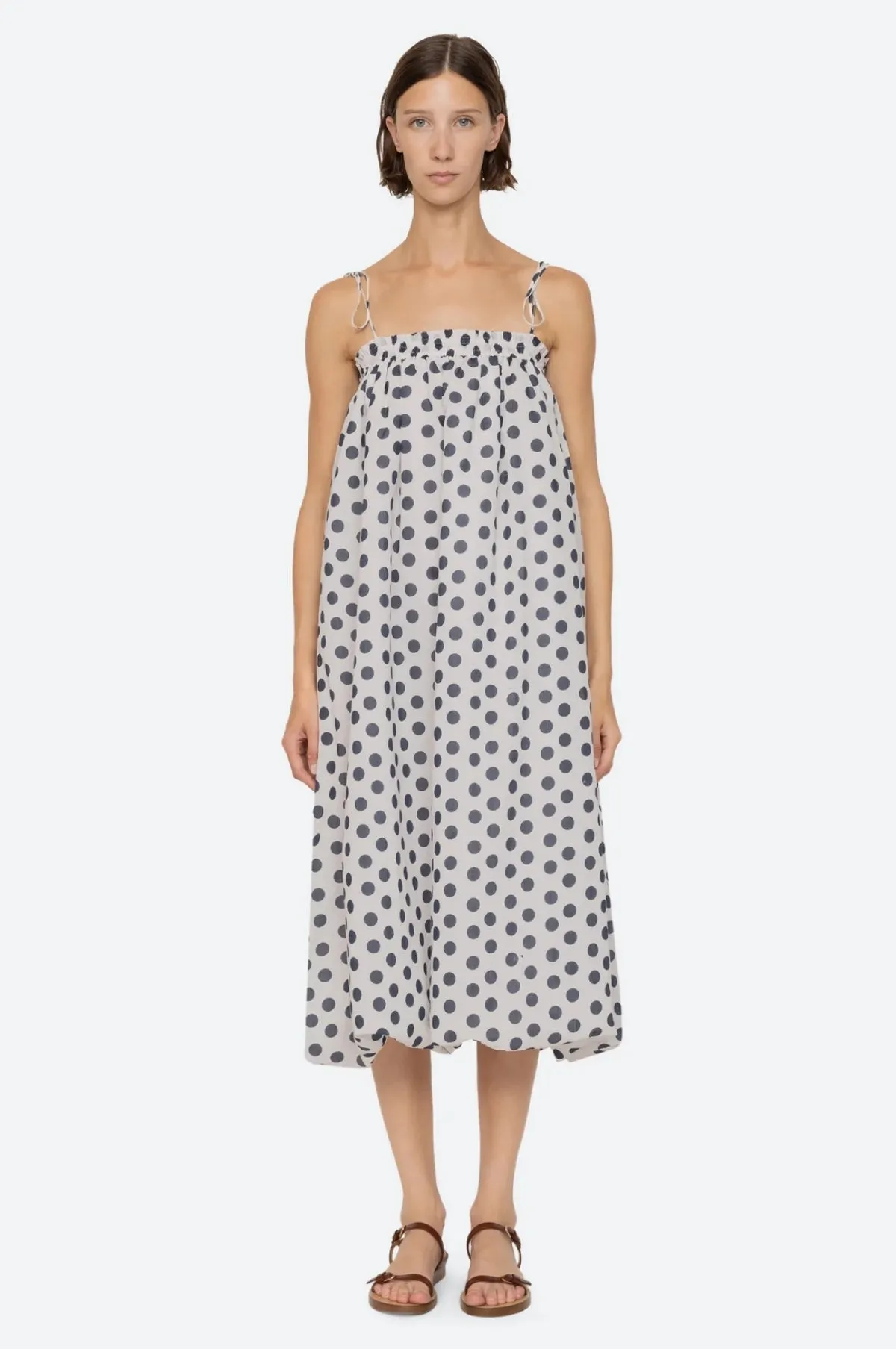 Paulina Polka Dot Bubble Coverup Dress White