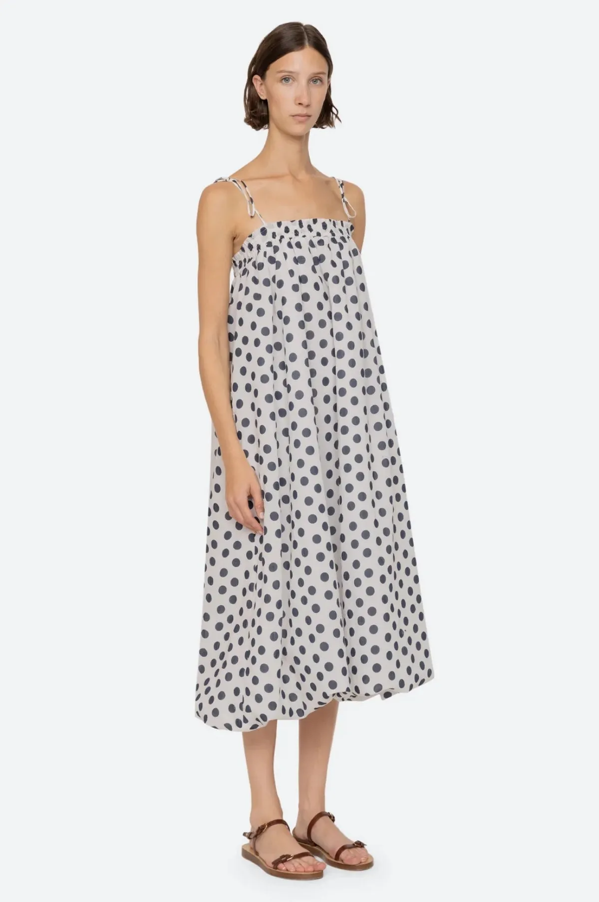 Paulina Polka Dot Bubble Coverup Dress White