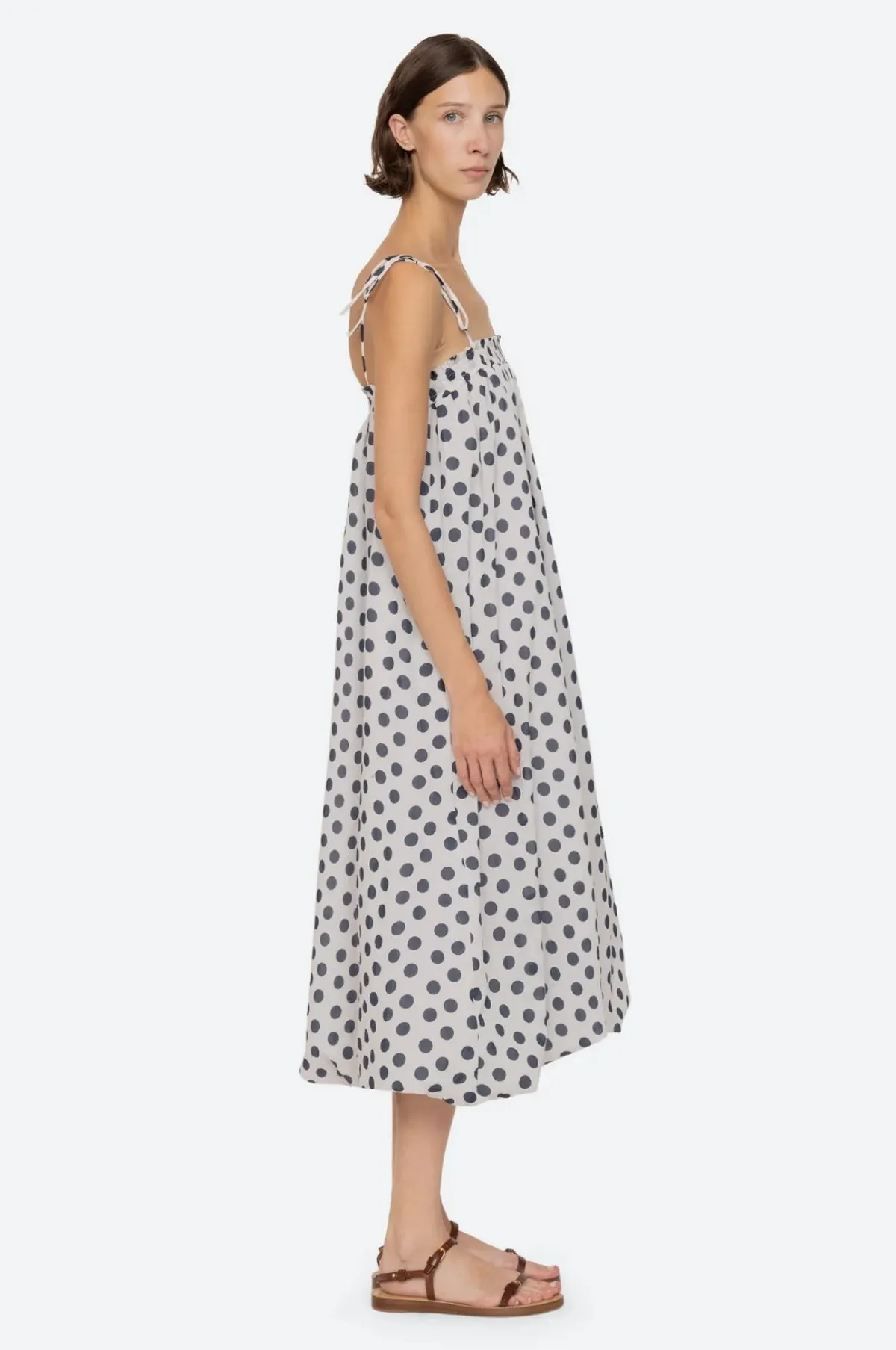 Paulina Polka Dot Bubble Coverup Dress White