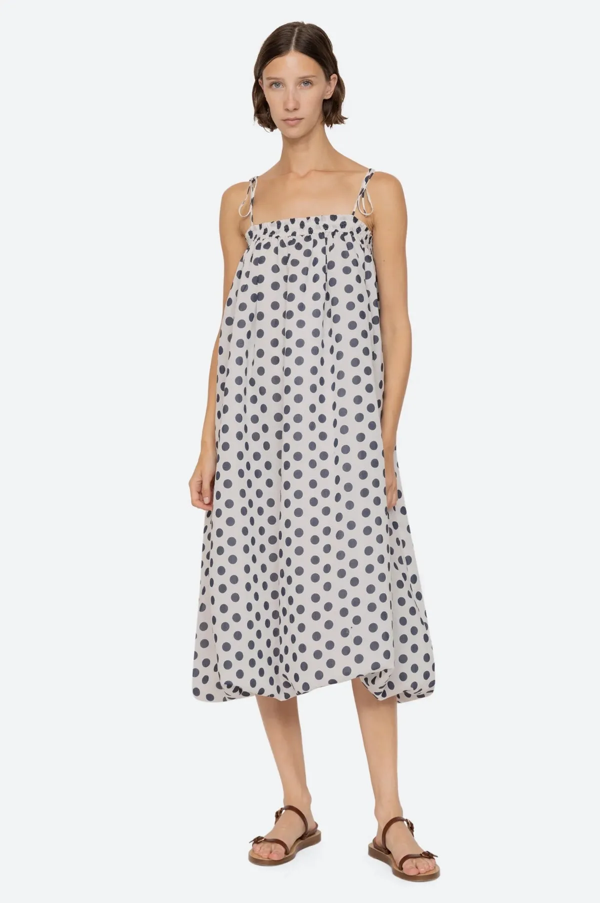 Paulina Polka Dot Bubble Coverup Dress White