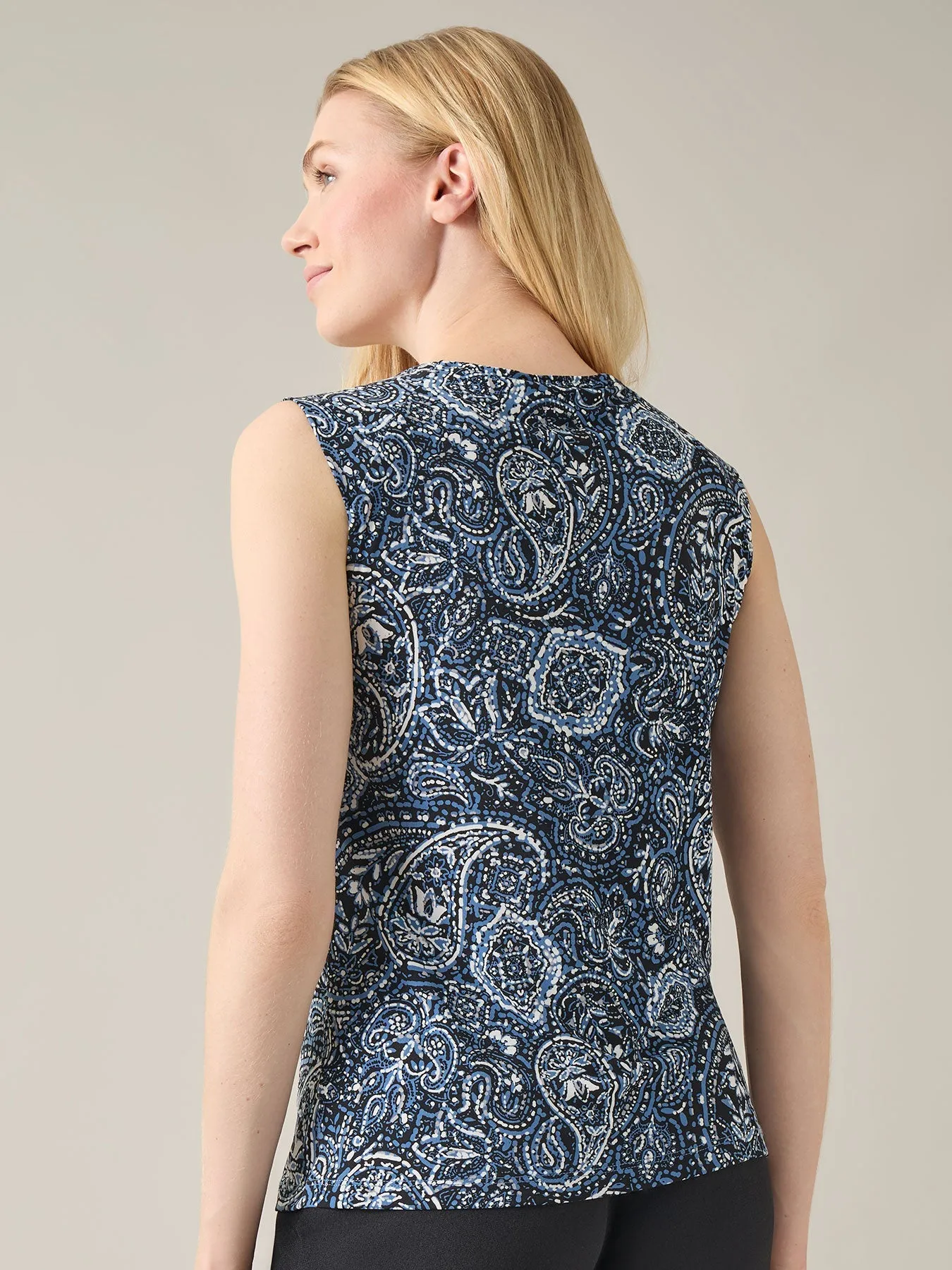 Petite Cap Sleeve Paisley Tank, Everyday Knit
