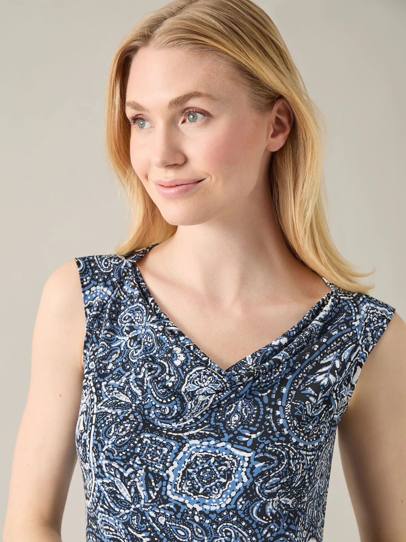 Petite Cap Sleeve Paisley Tank, Everyday Knit
