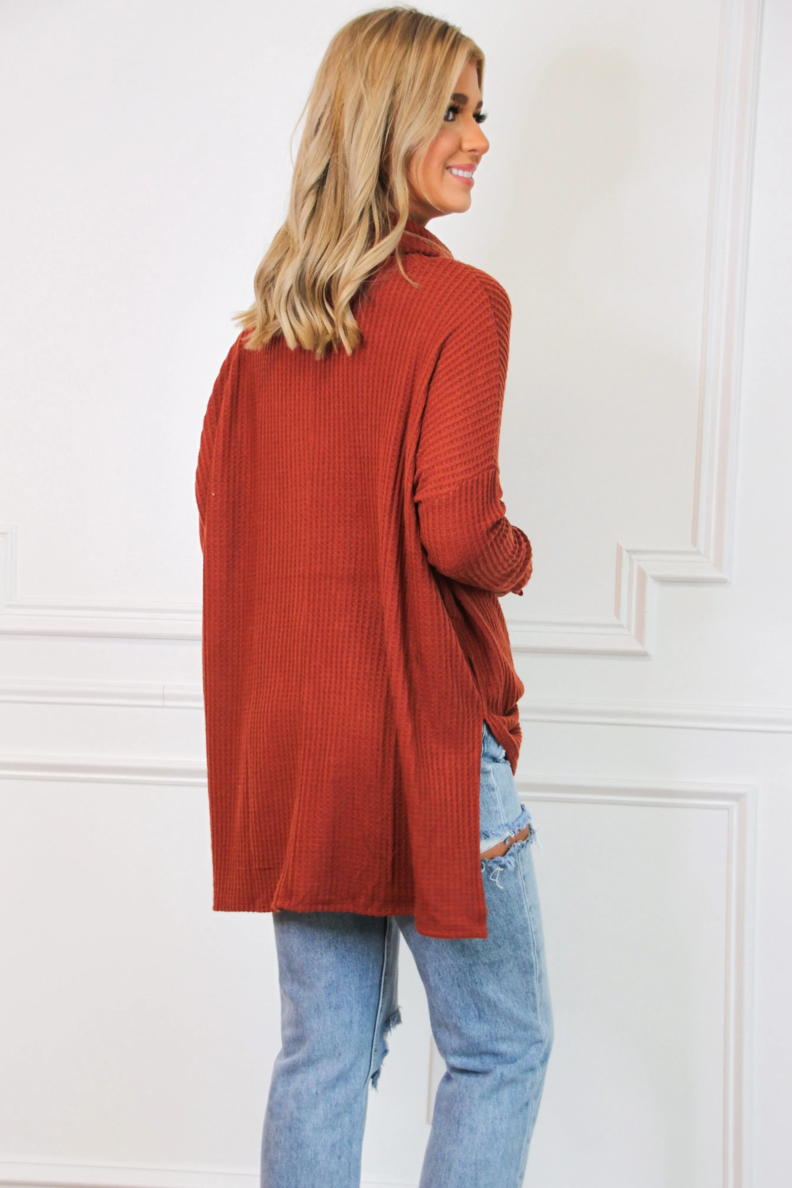 Plain and Simple Oversized Thermal Top: Brick