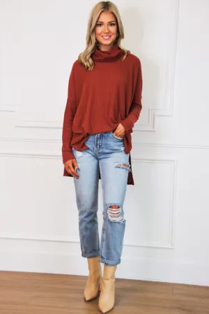 Plain and Simple Oversized Thermal Top: Brick