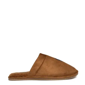 Polo Ralph Lauren Klarence Micro Suede Scuff Slipper Brown / Navy