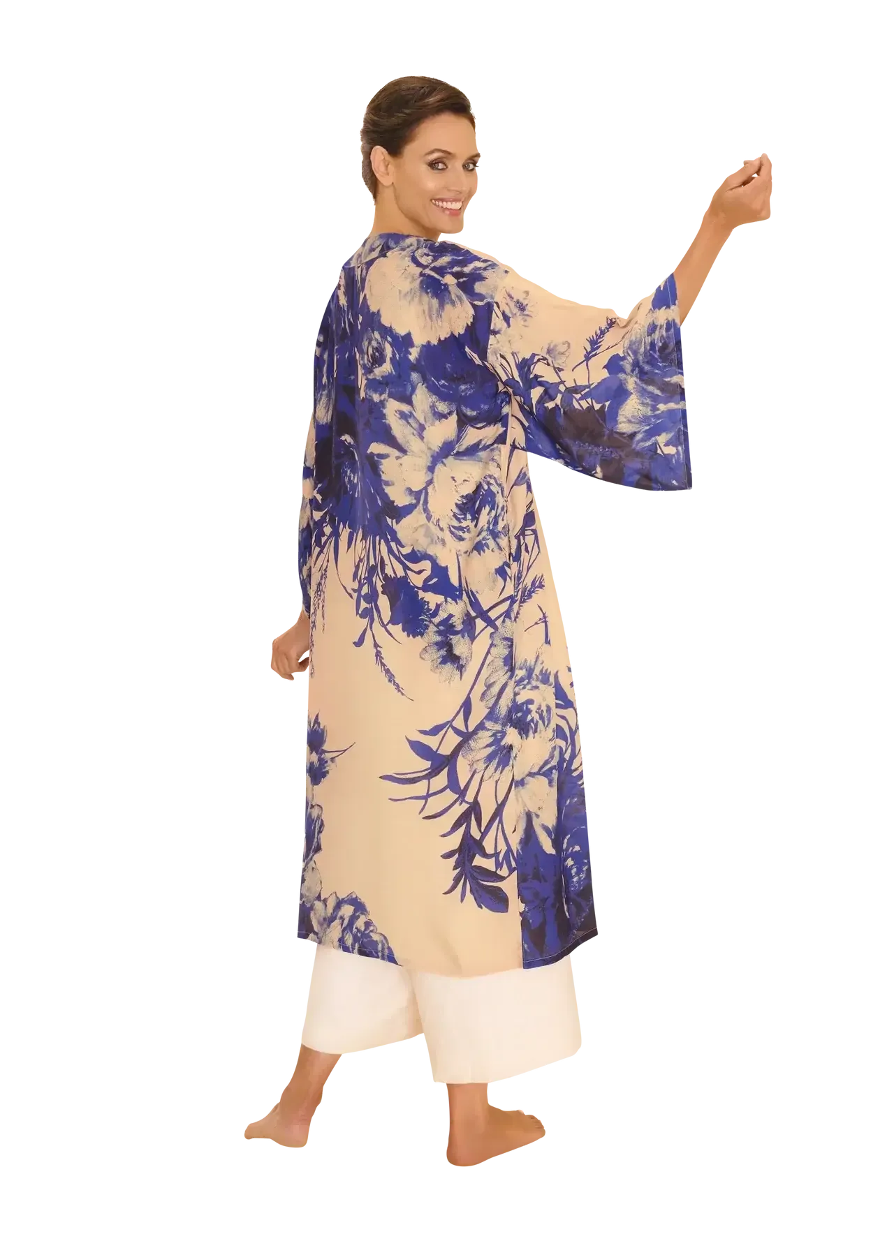 Powder Design Kimono Gown - China Blue Blooms