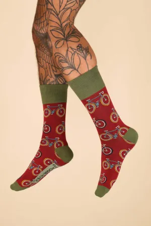 Powder Design Men's Commuter Bikes Socks - Raspberry